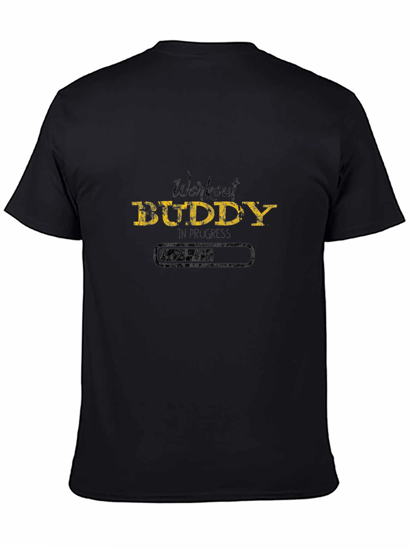 Workout Buddy In Progress Black T-Shirt