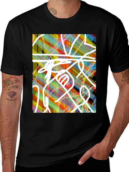 Abstract Art Mens Graphic Tee - Modern Streetwear