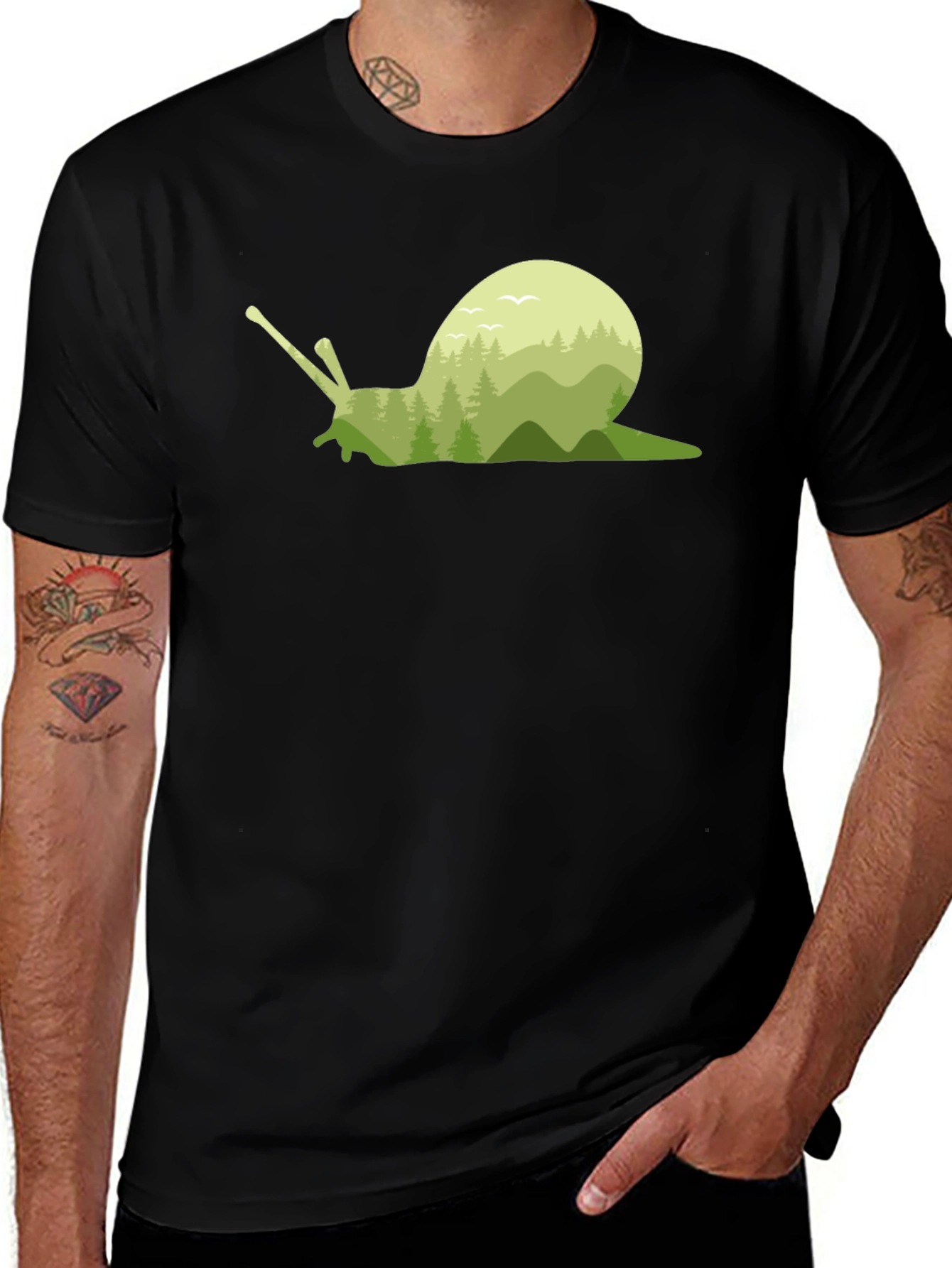 Nature Snail Graphic Tee - Soft Cotton Blend