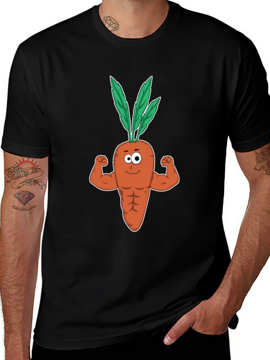 Funny Muscular Carrot Gym T-Shirt - Black
