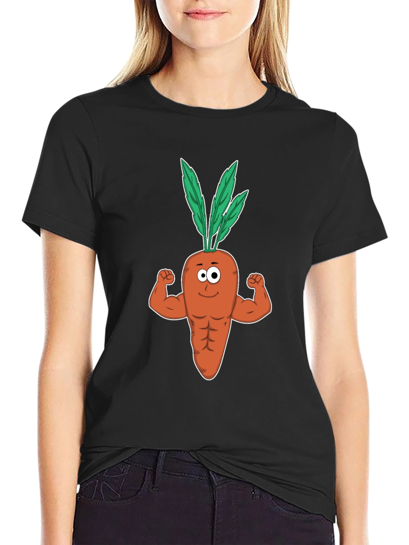Funny Muscular Carrot Gym T-Shirt - Black