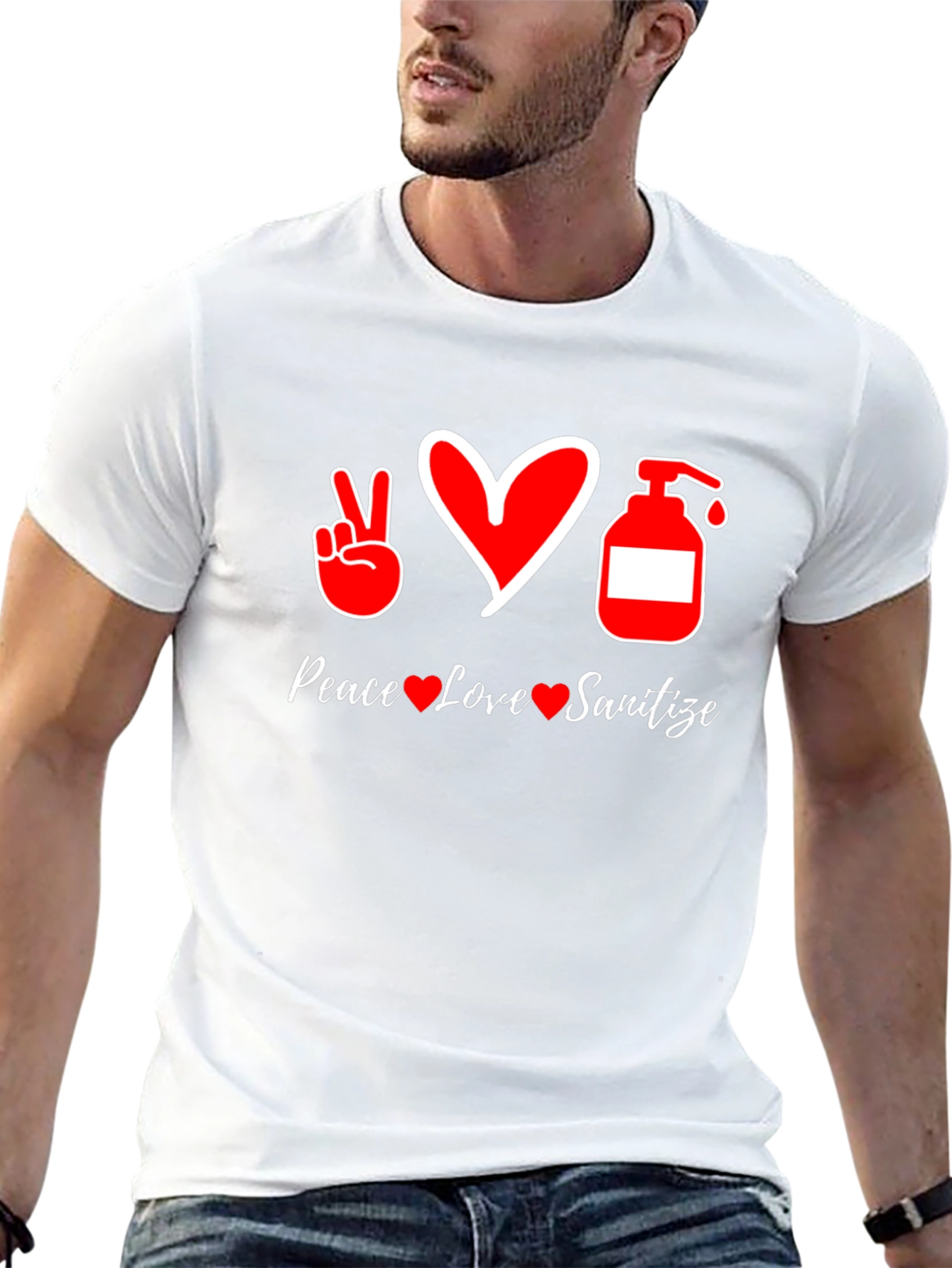 Peace Love Sanitize Black T-Shirt