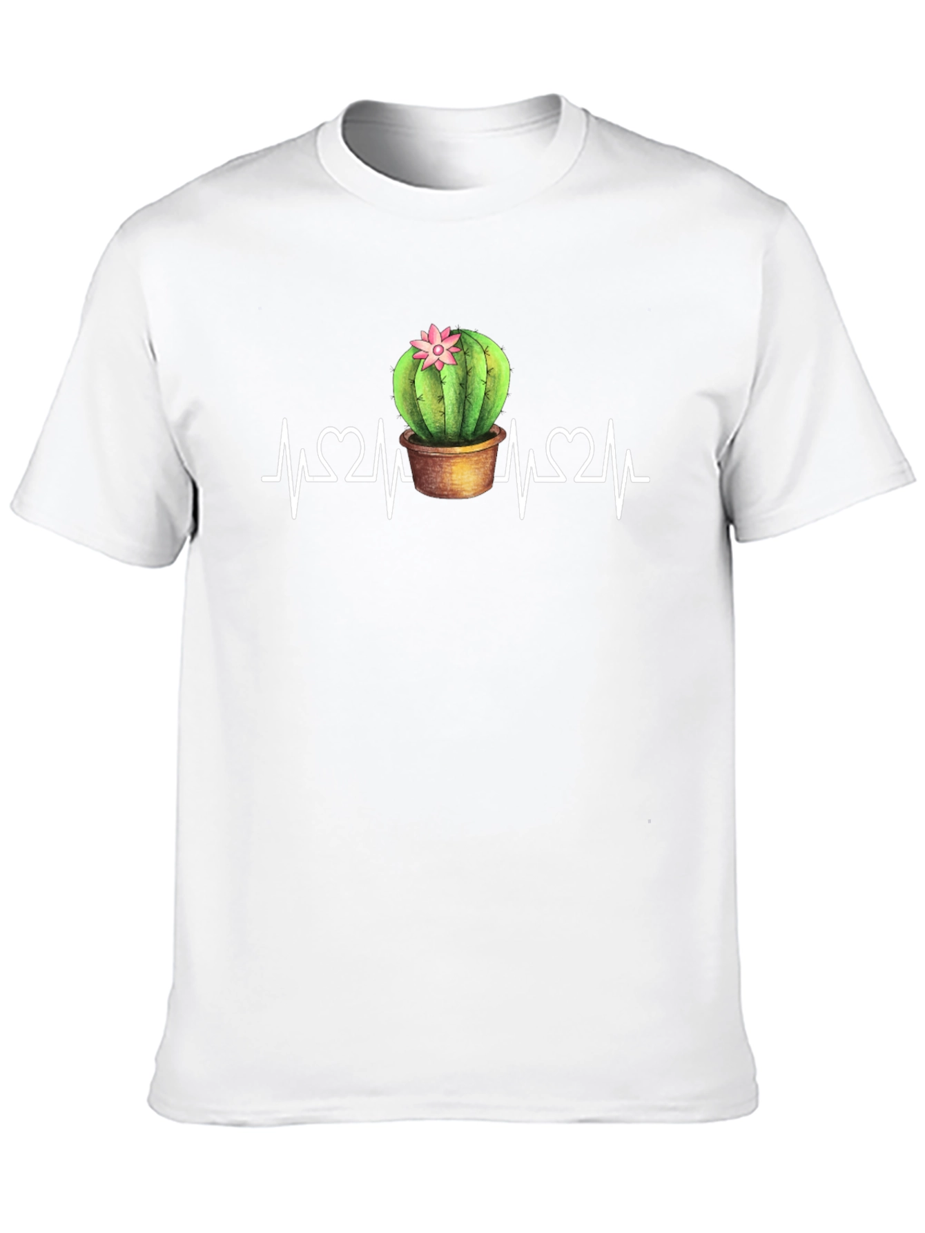 Cactus Heartbeat Graphic Tee - Black