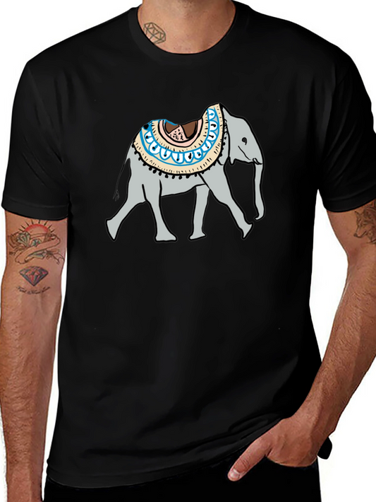 Elephant Graphic Tee - Casual Black T-Shirt