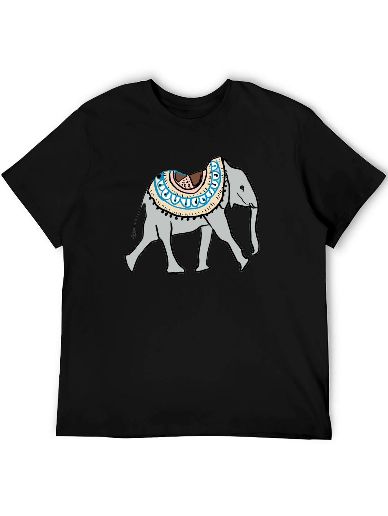 Elephant Graphic Tee - Casual Black T-Shirt