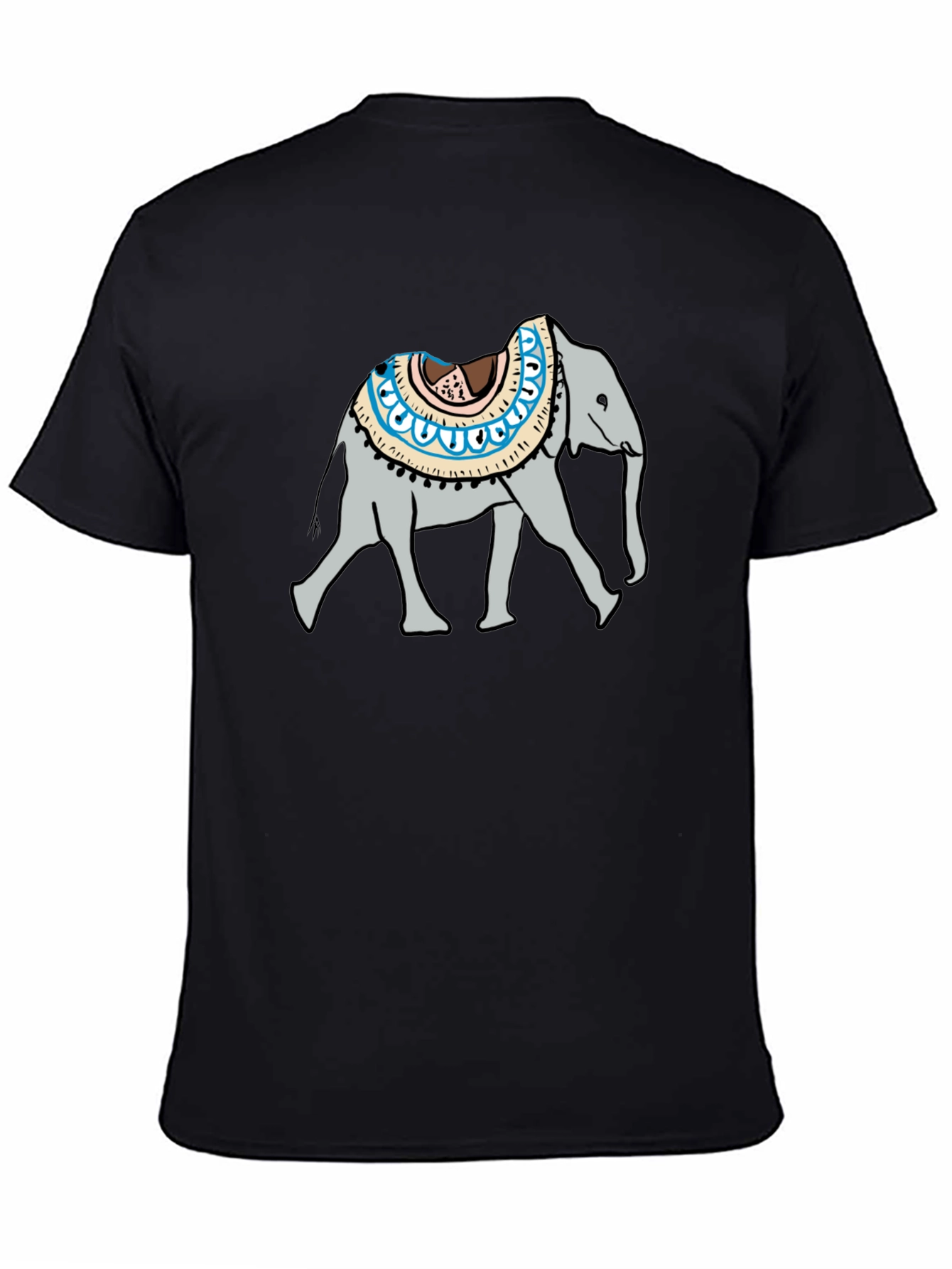 Elephant Graphic Tee - Casual Black T-Shirt