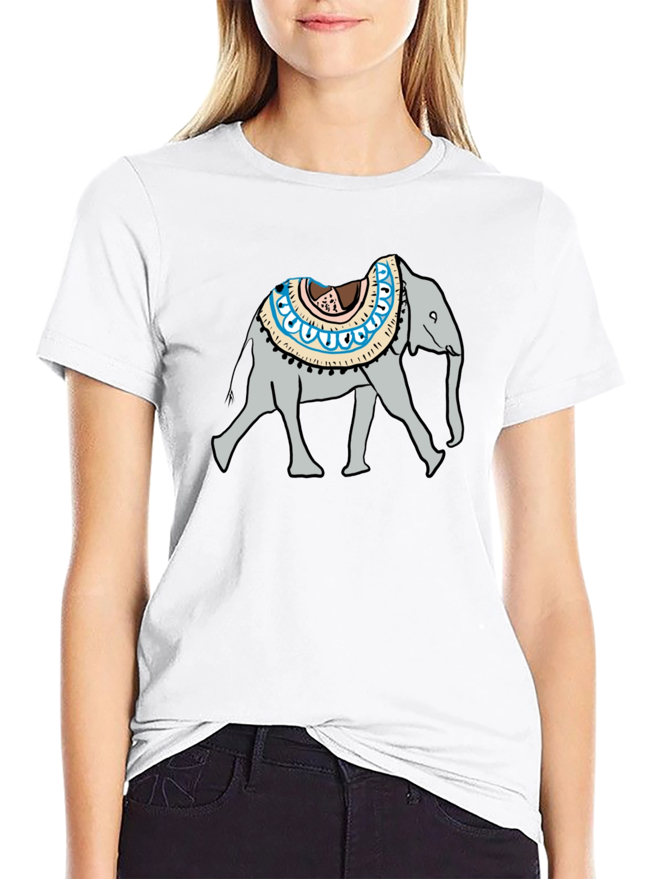 Elephant Graphic Tee - Casual Black T-Shirt