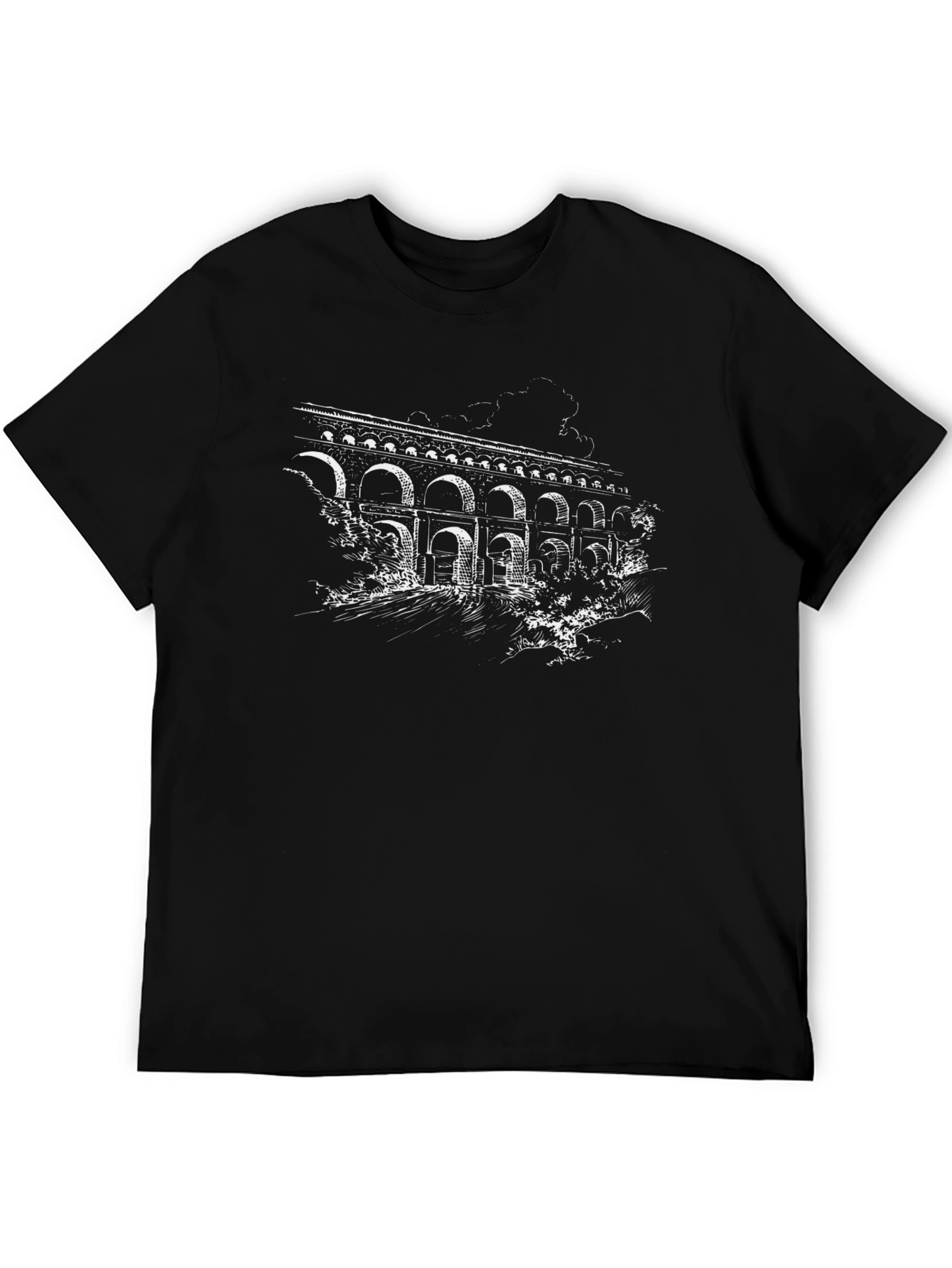 Aqueduct Graphic Tee - Stylish Black T-Shirt