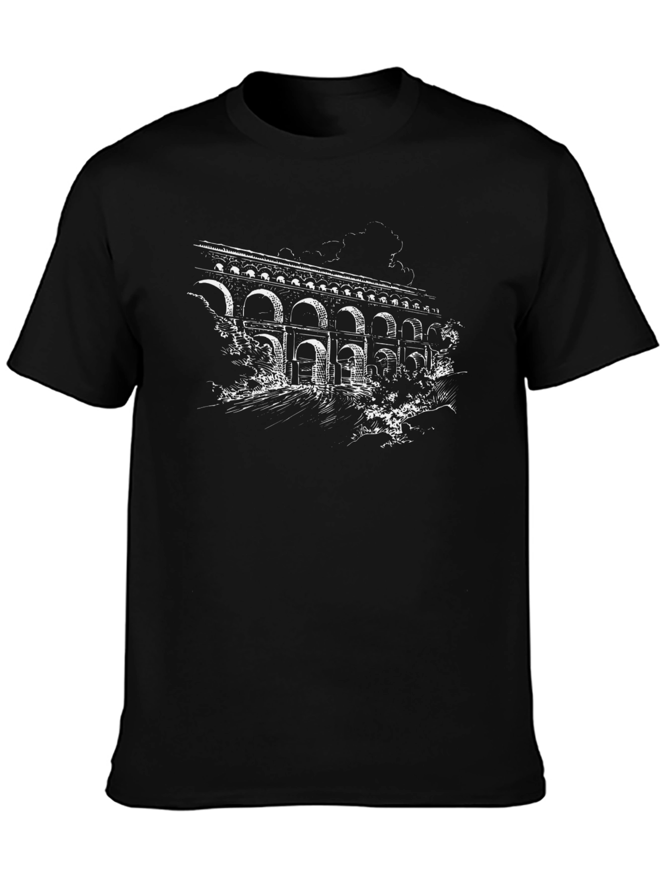 Aqueduct Graphic Tee - Stylish Black T-Shirt