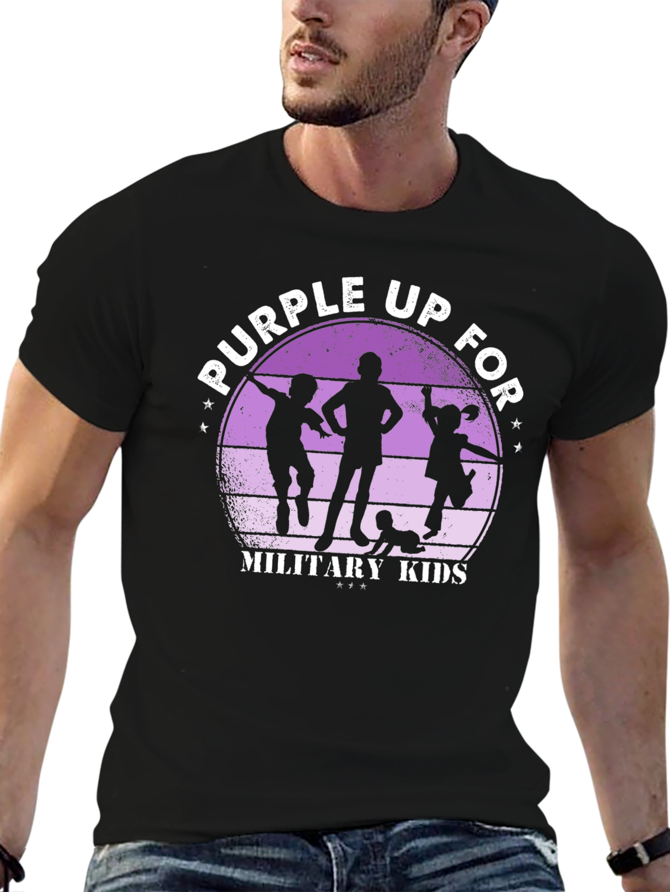 Purple Up For Military Kids Graphic T-Shirt