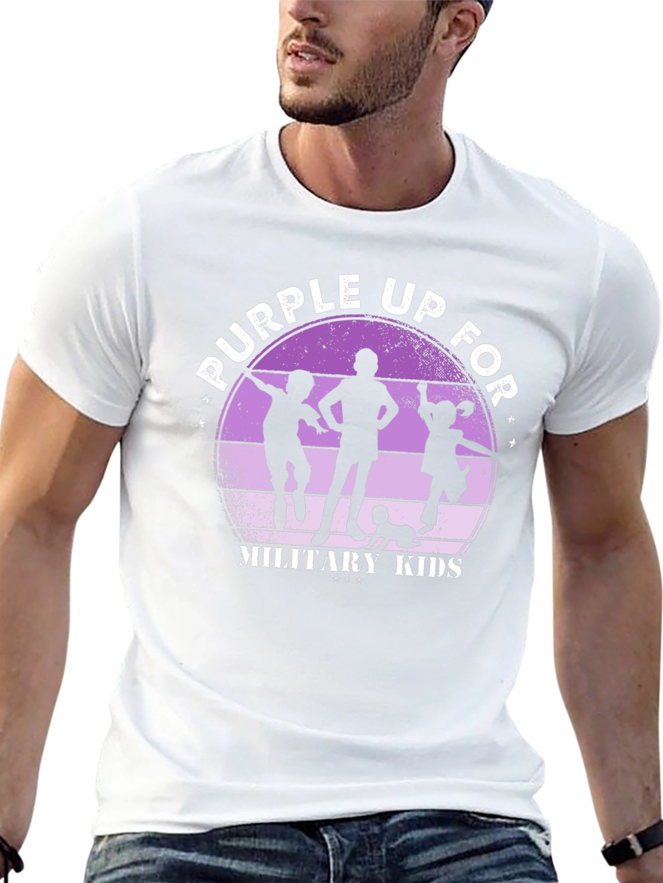 Purple Up For Military Kids Graphic T-Shirt