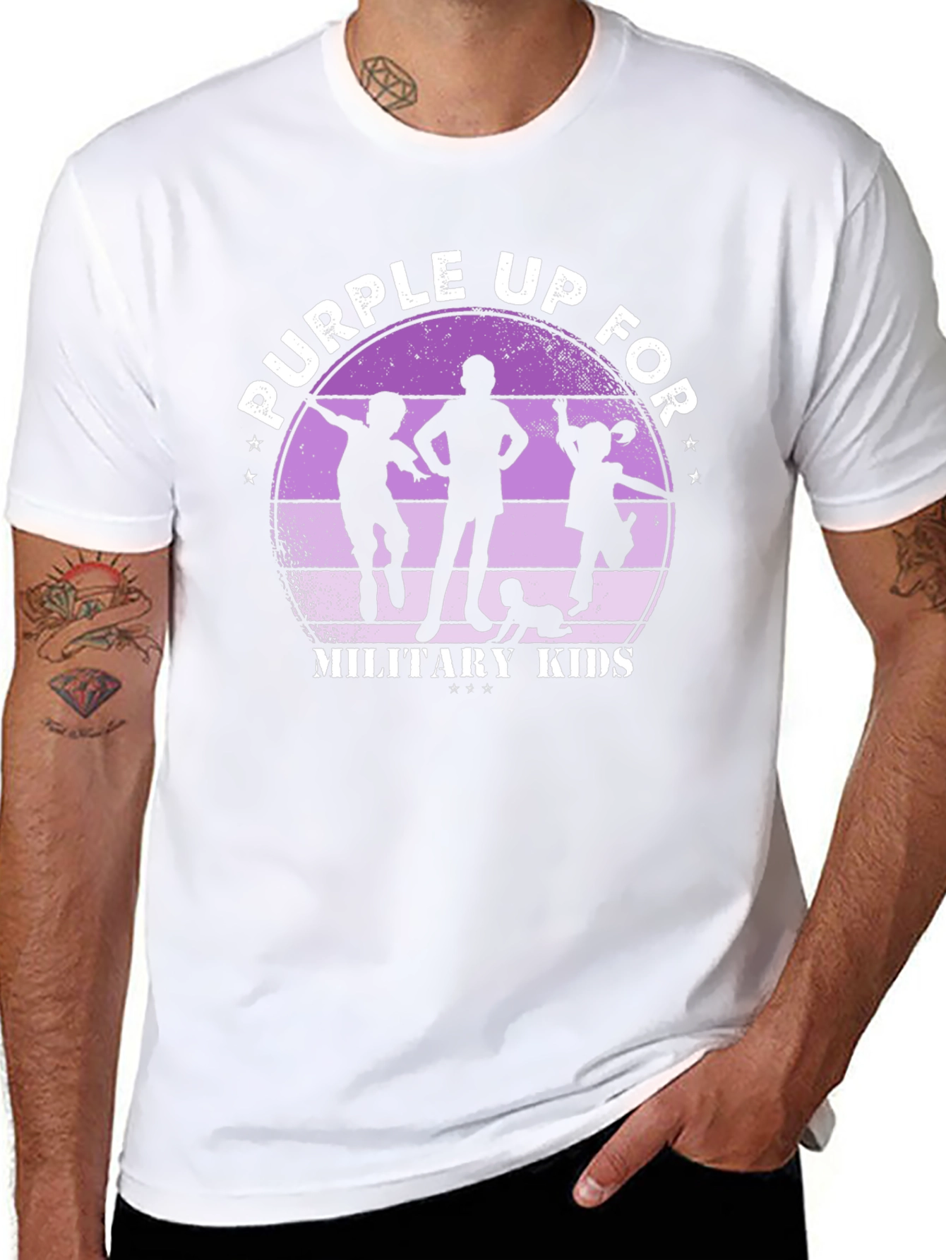 Purple Up For Military Kids Graphic T-Shirt