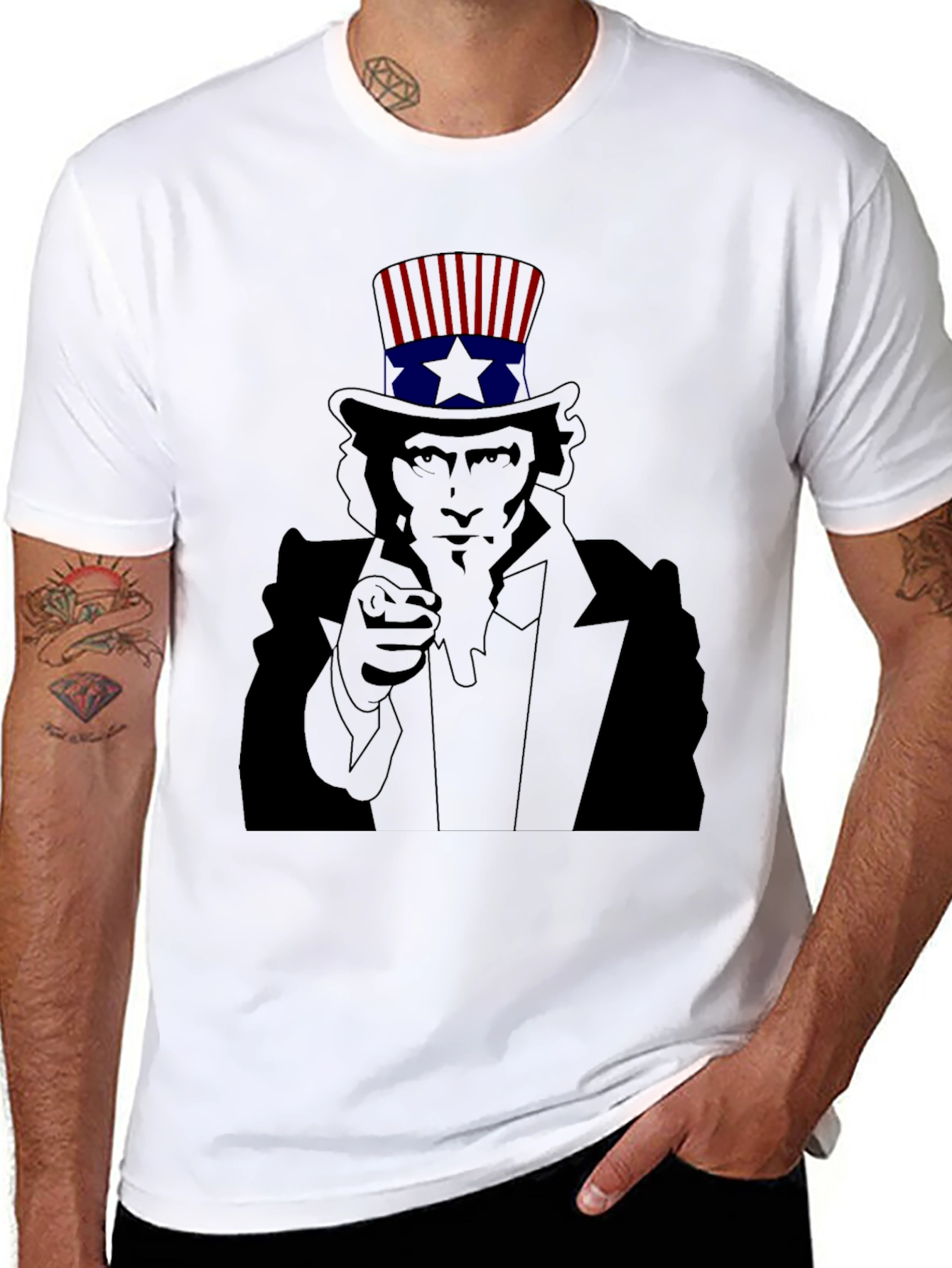 Uncle Sam Pointing Black T-Shirt
