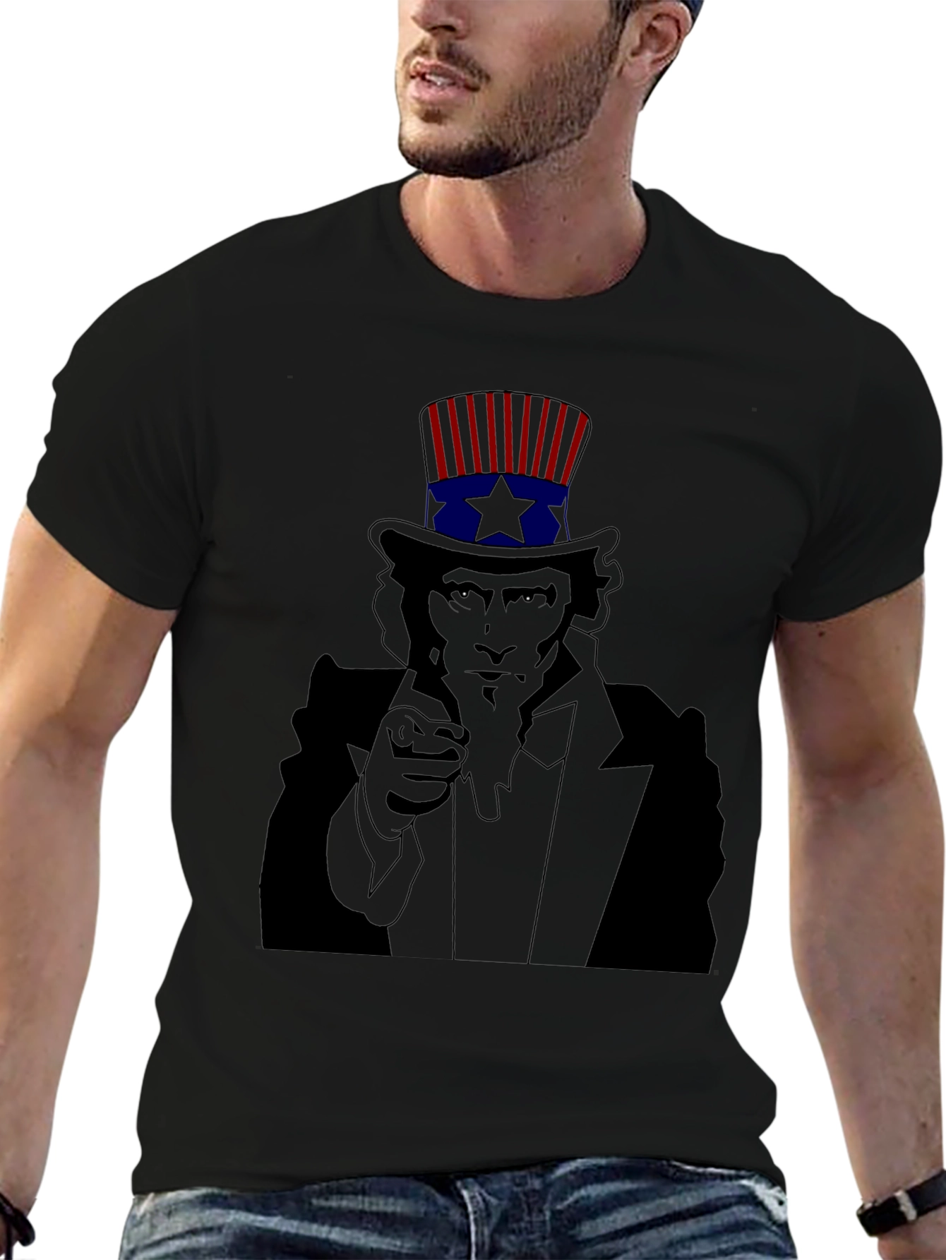 Uncle Sam Pointing Black T-Shirt