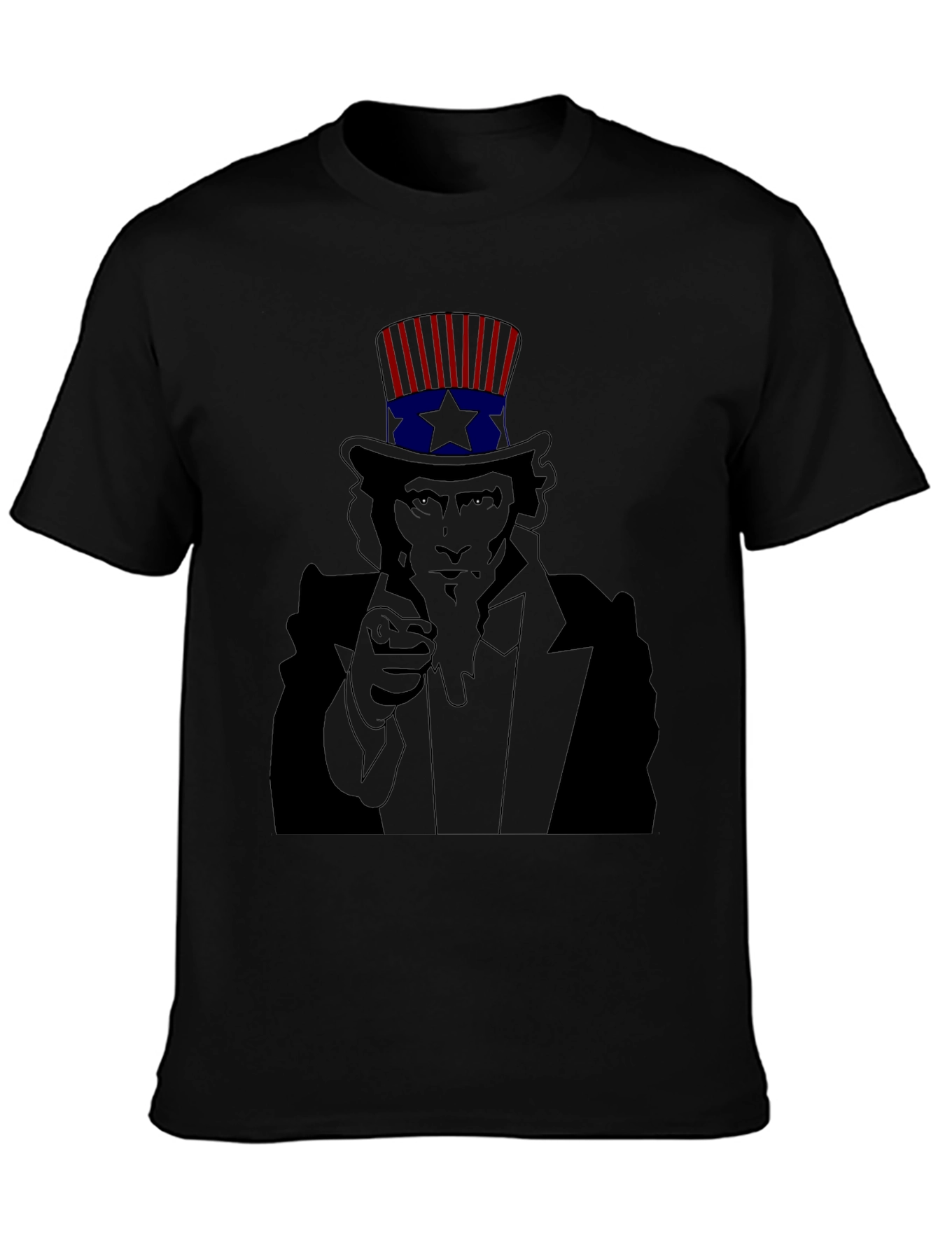 Uncle Sam Pointing Black T-Shirt