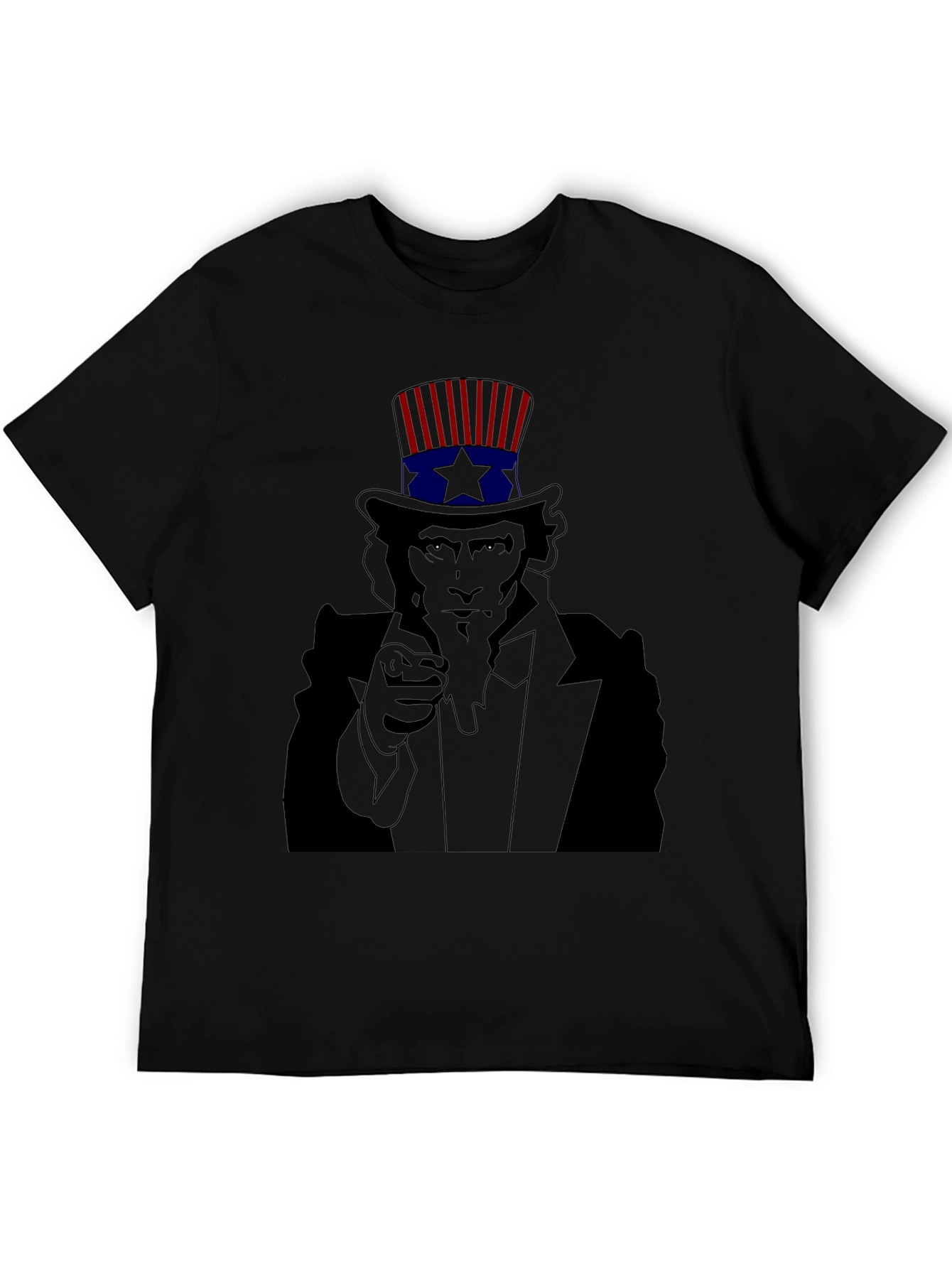 Uncle Sam Pointing Black T-Shirt