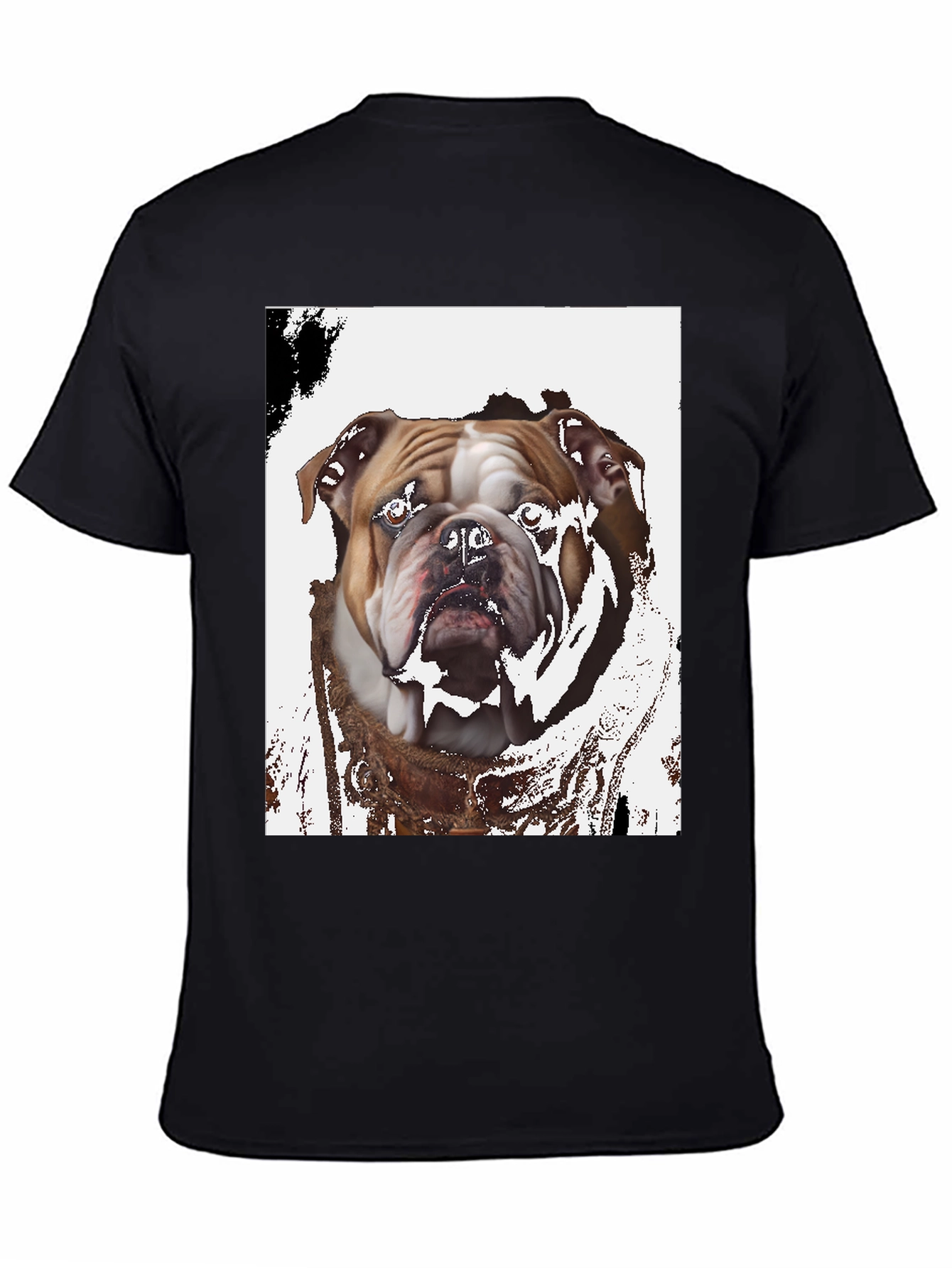 Bulldog Graphic Print Black T-Shirt