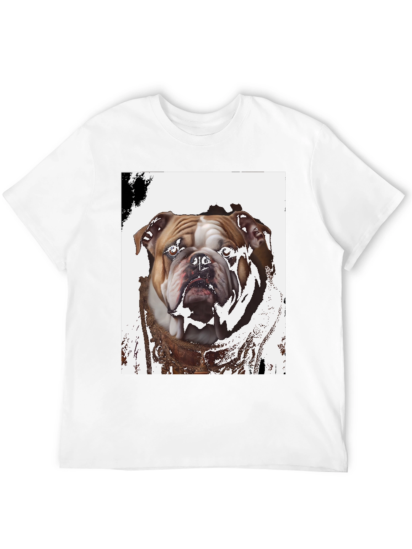 Bulldog Graphic Print Black T-Shirt