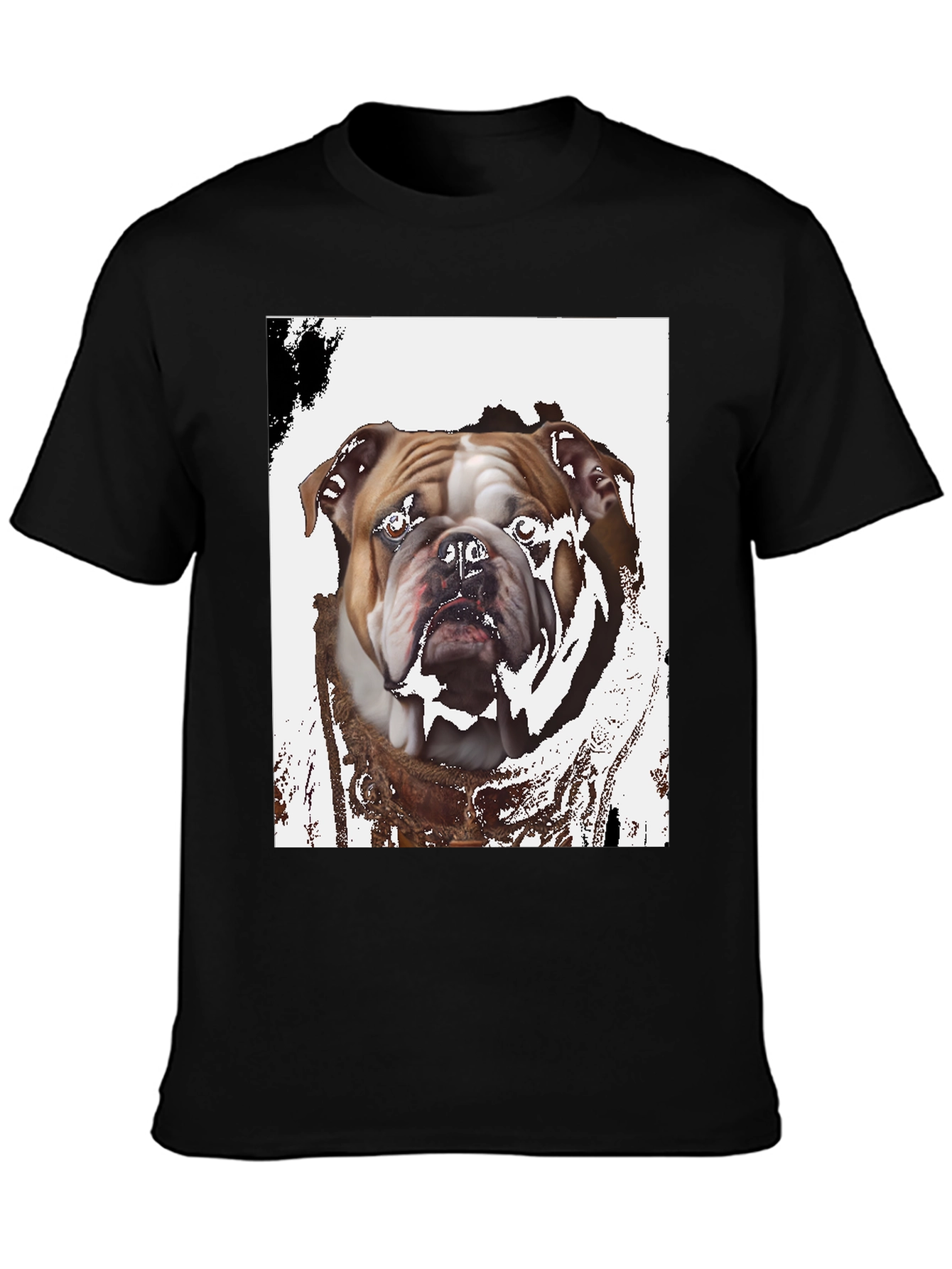 Bulldog Graphic Print Black T-Shirt