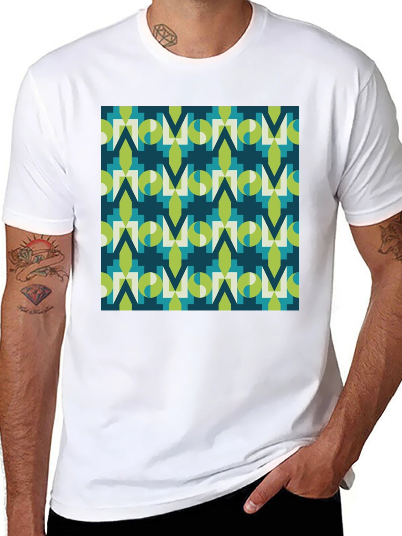 Geometric Pattern Tee - Modern Graphic Print