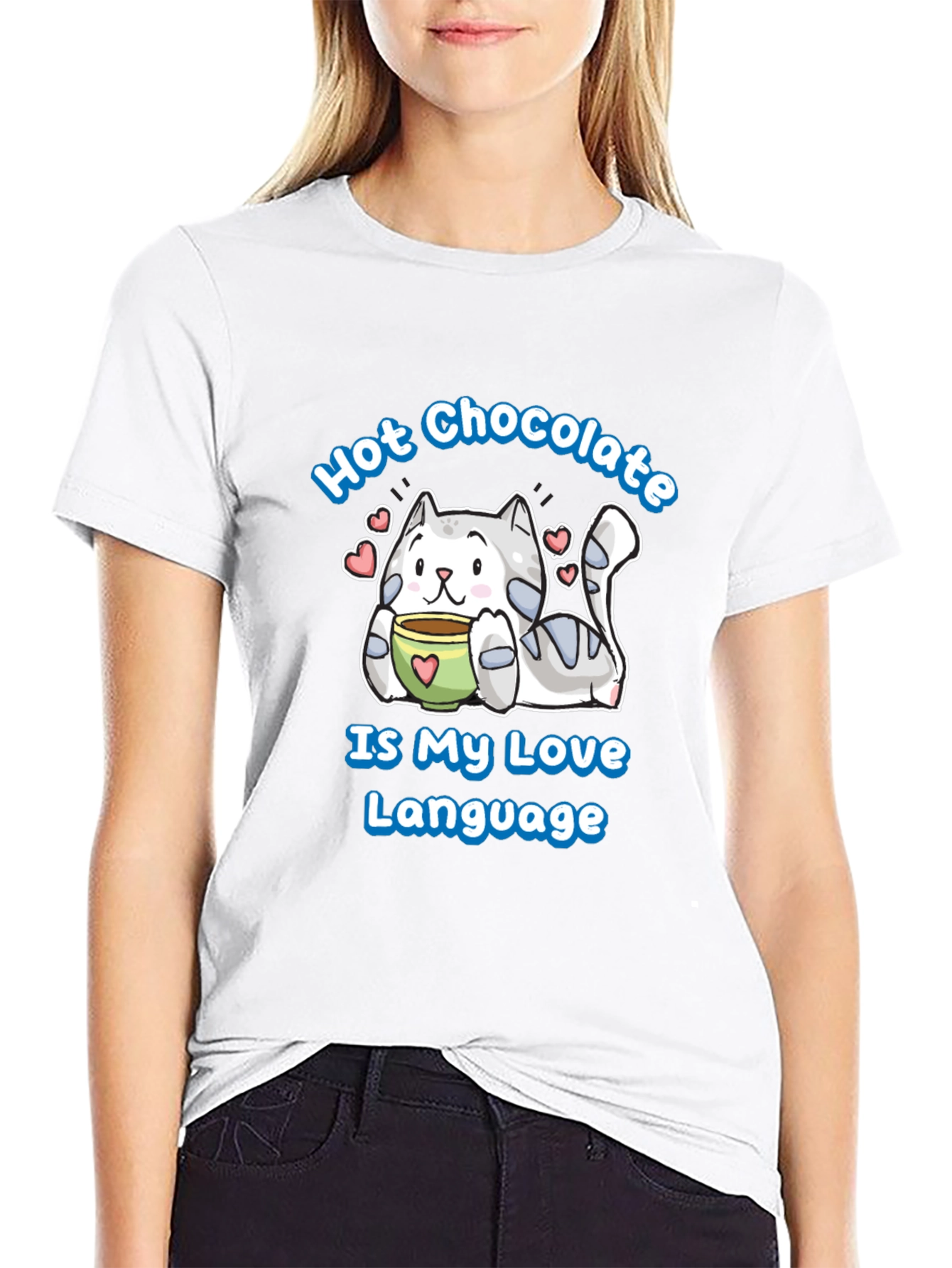 Hot Chocolate Cat Lover Black T-Shirt