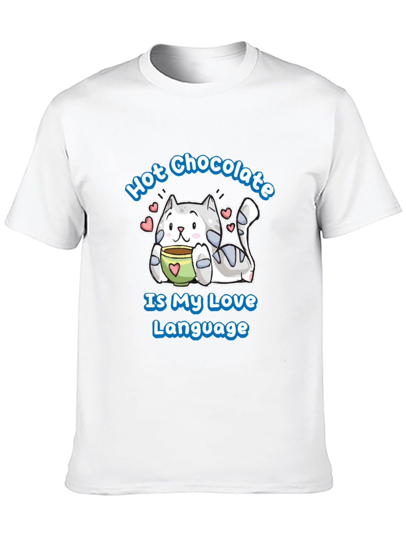 Hot Chocolate Cat Lover Black T-Shirt