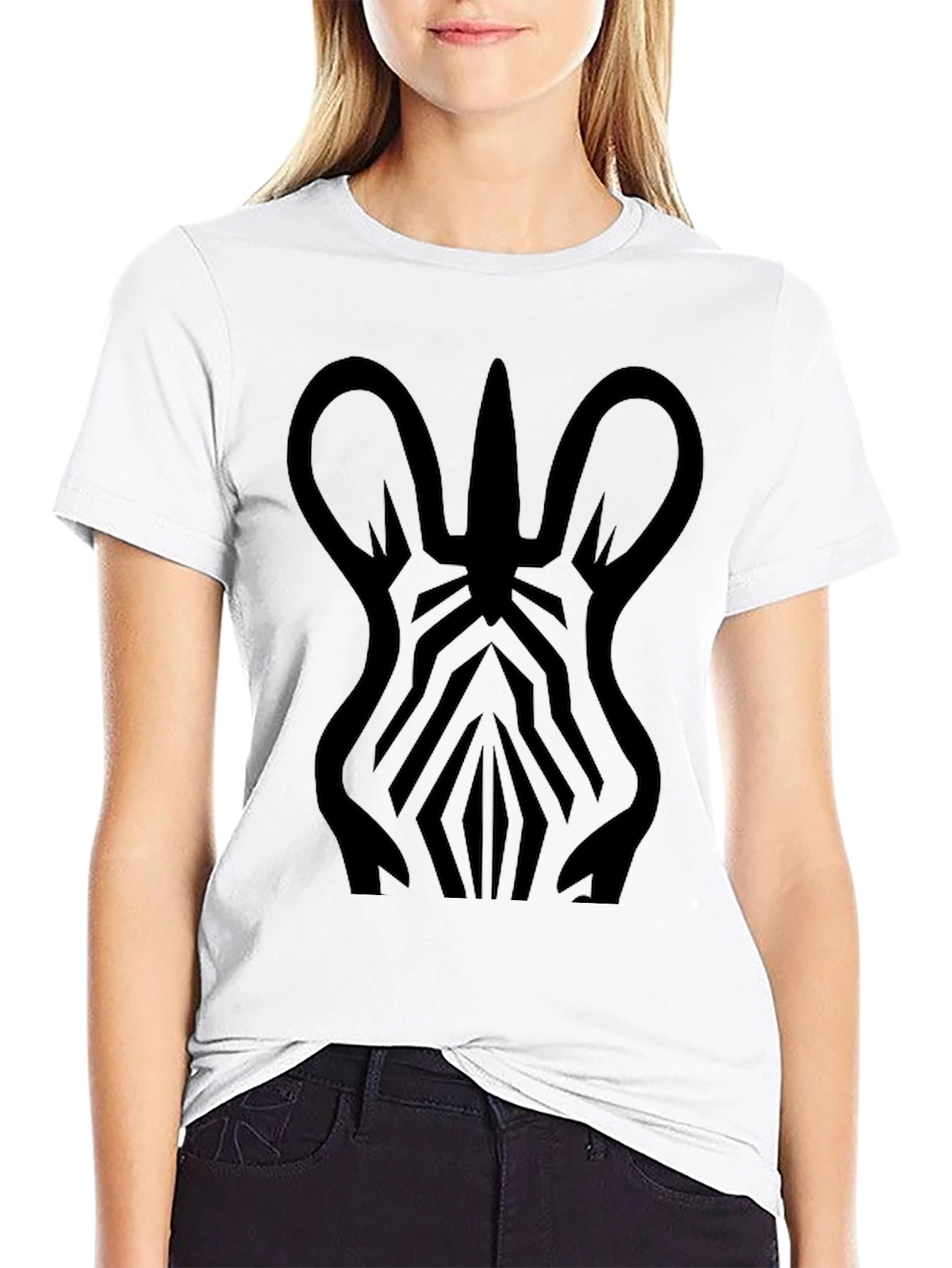 Black Zebra Graphic Print T-Shirt