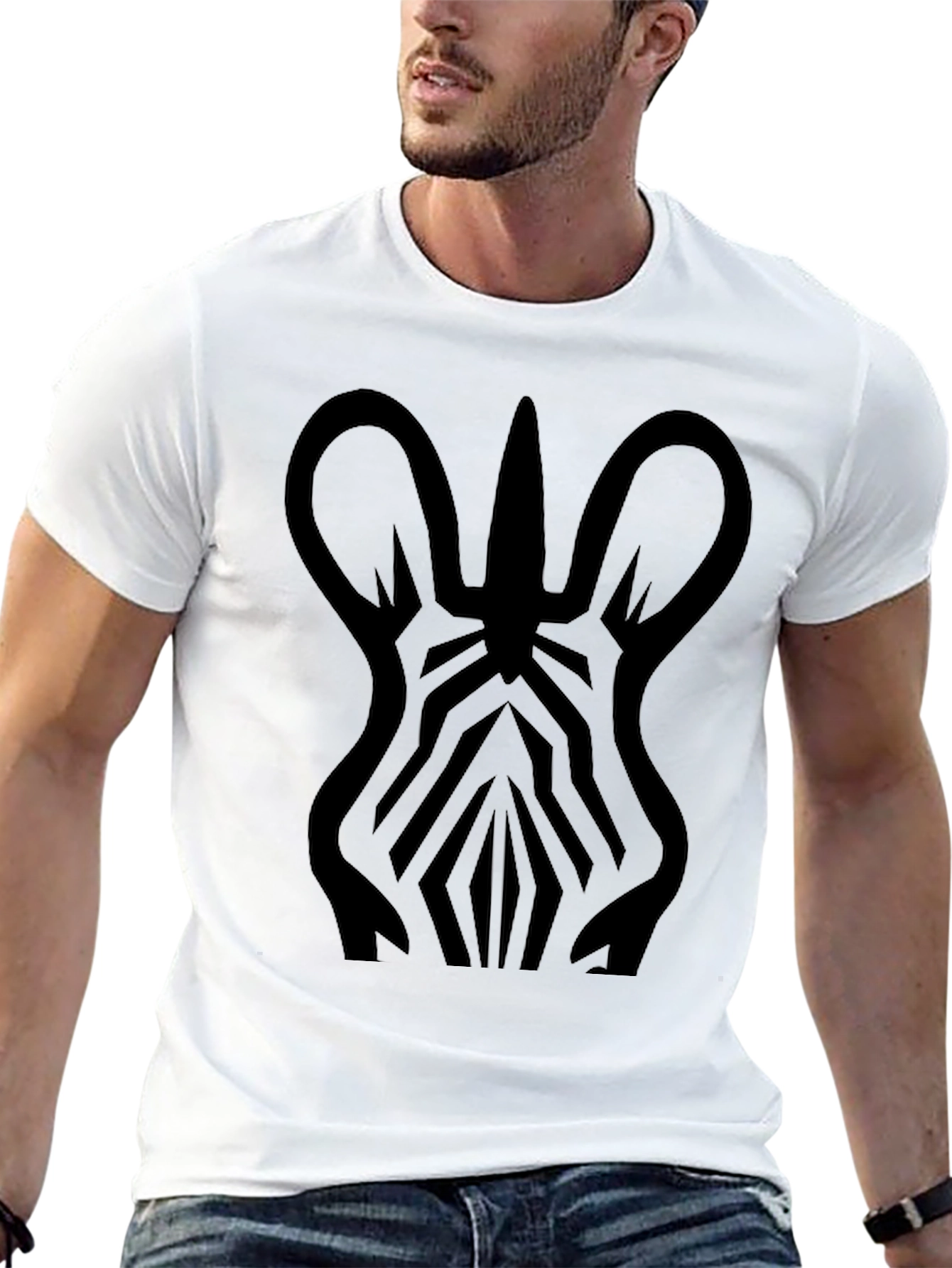 Black Zebra Graphic Print T-Shirt