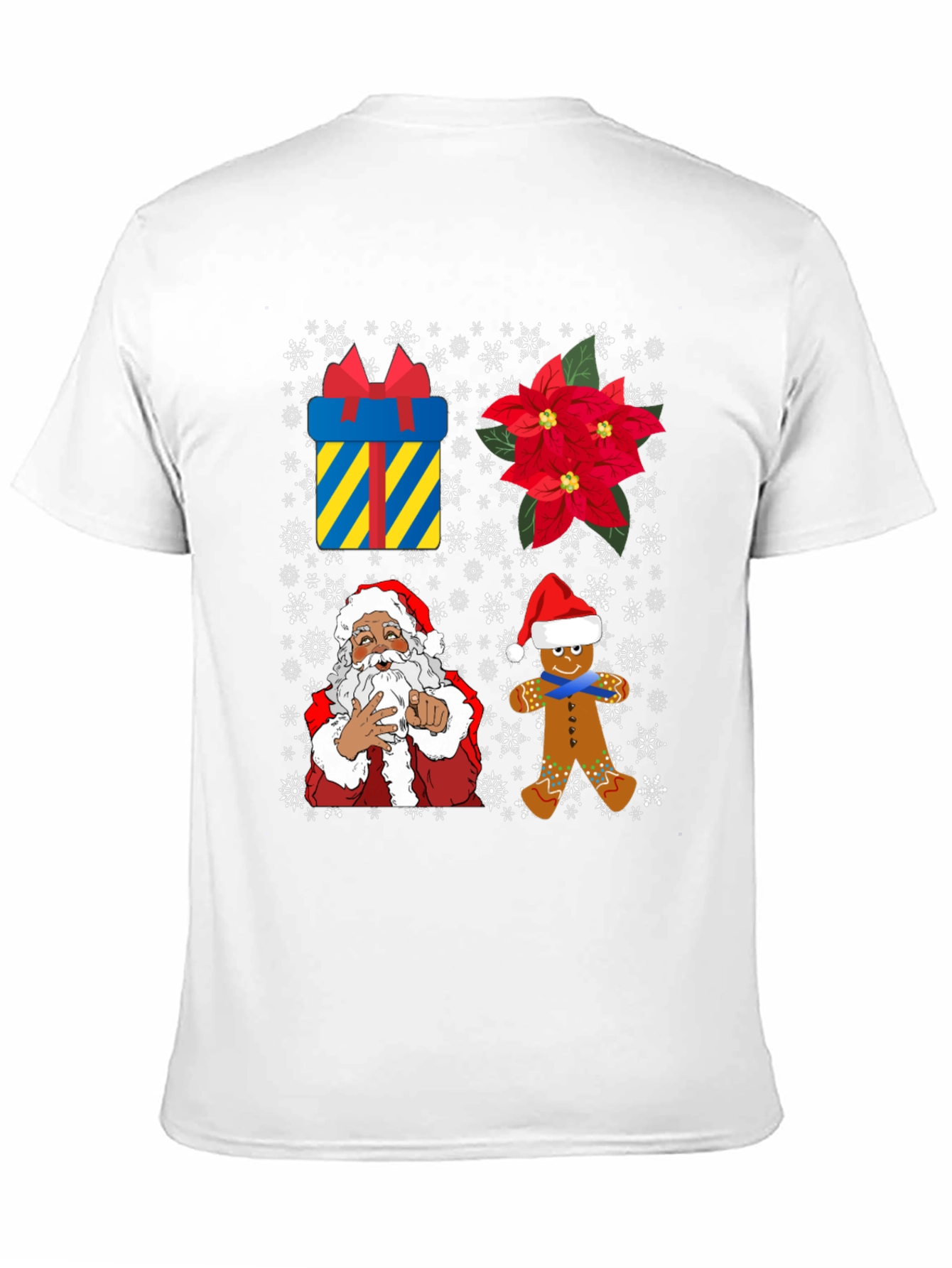 Festive Christmas T-Shirt with Santa and Gingerbread