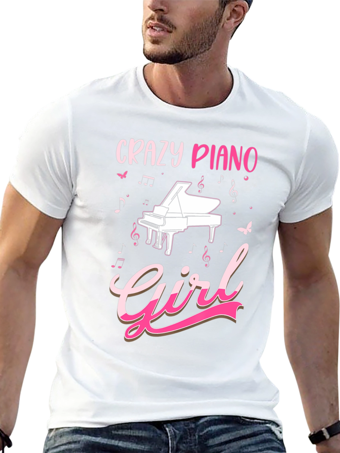 Crazy Piano Girl T-Shirt - Music Lover Tee