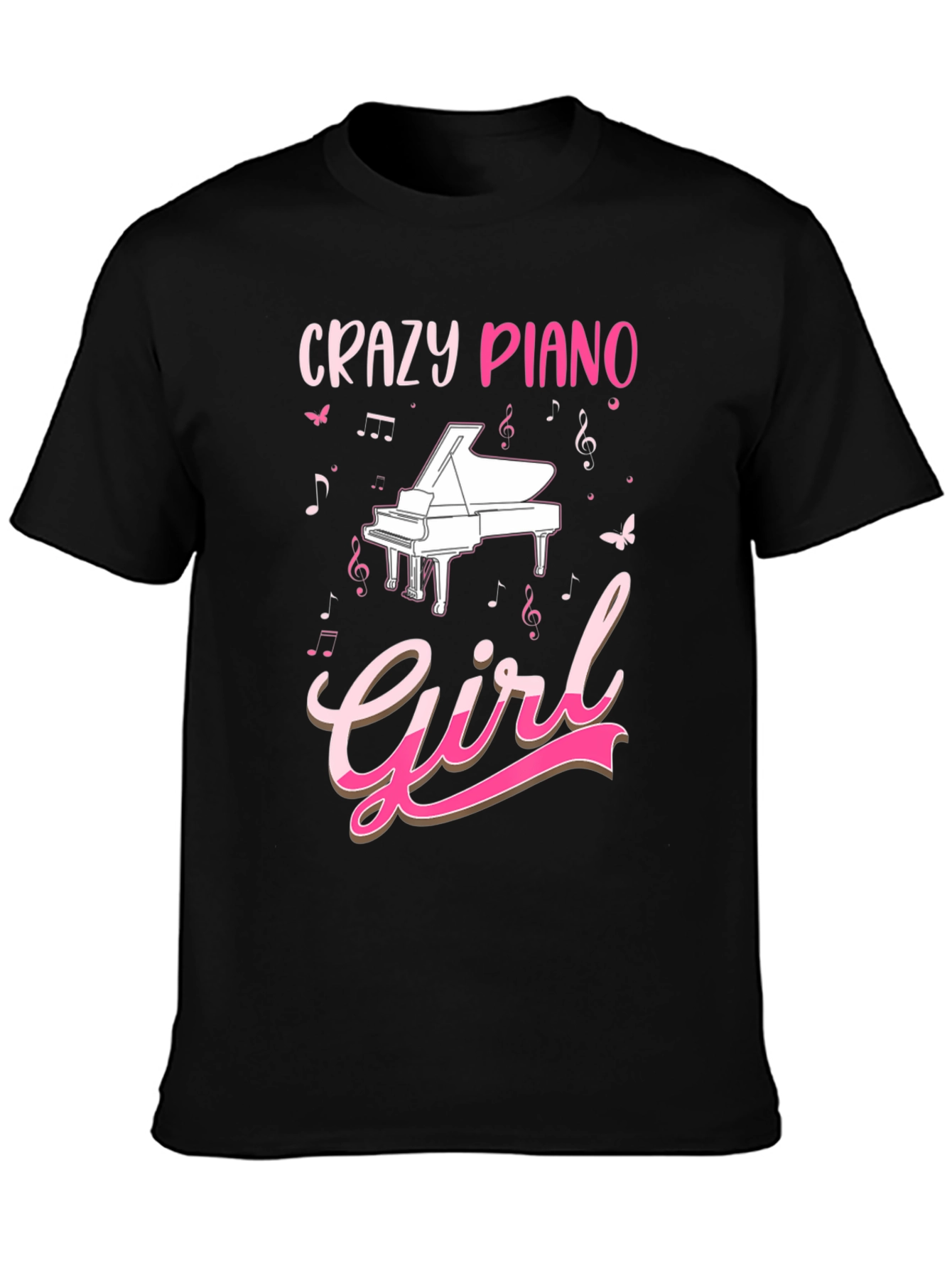 Crazy Piano Girl T-Shirt - Music Lover Tee
