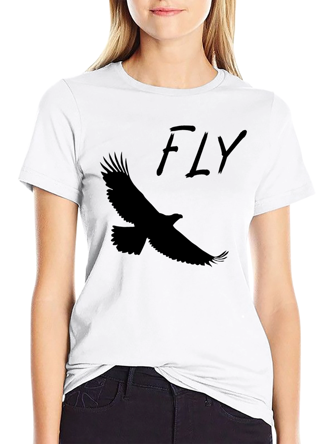 Fly Eagle Black T-Shirt Graphic Tee