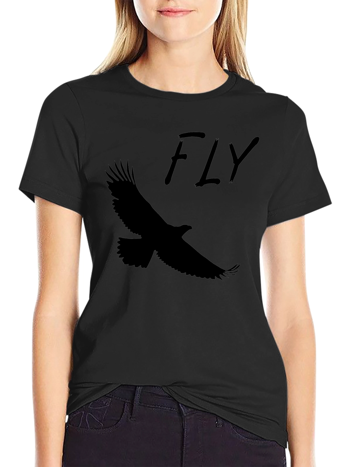 Fly Eagle Black T-Shirt Graphic Tee