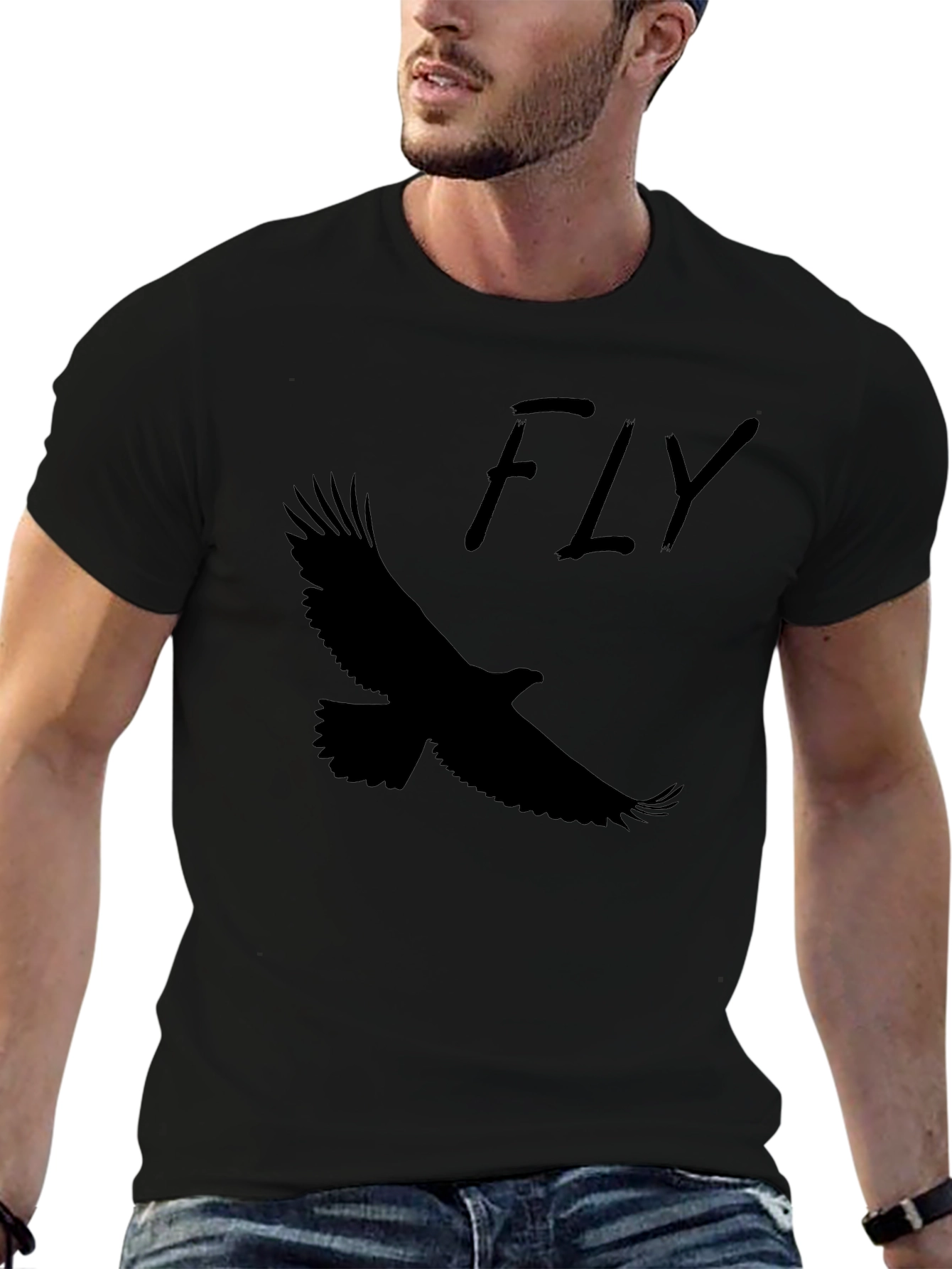 Fly Eagle Black T-Shirt Graphic Tee