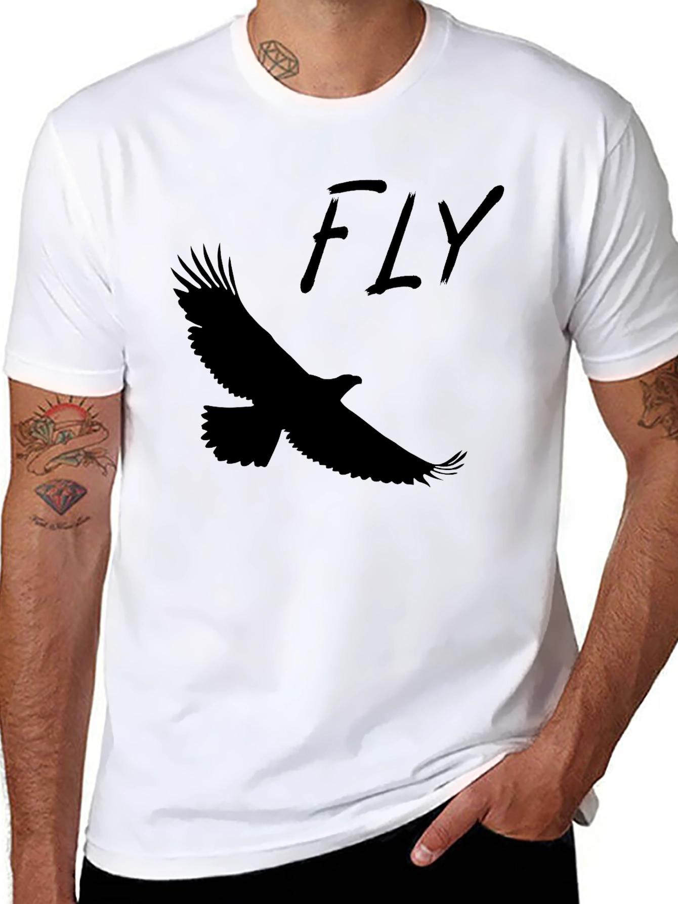 Fly Eagle Black T-Shirt Graphic Tee