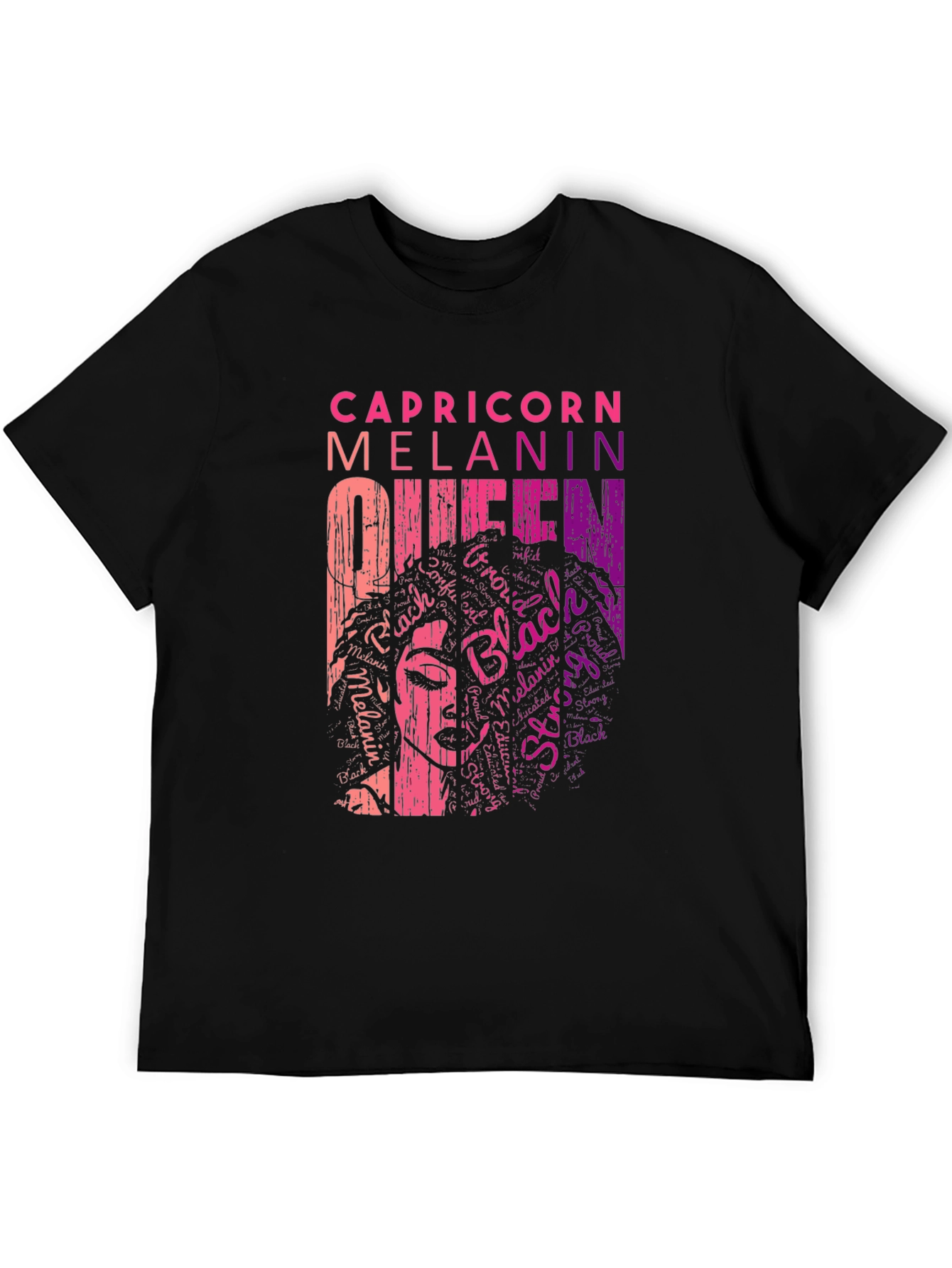 Capricorn Melanin Queen Black T-Shirt