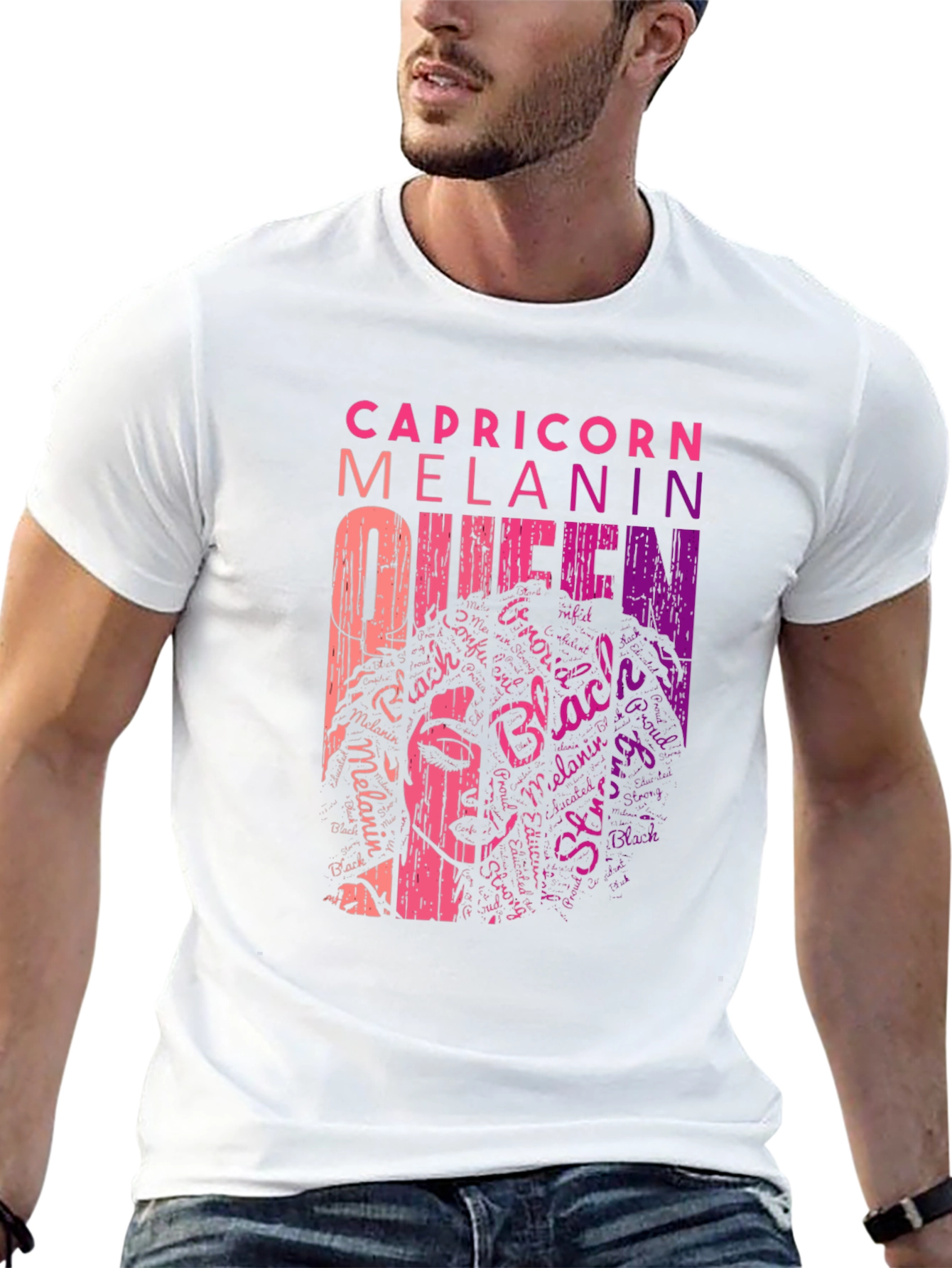 Capricorn Melanin Queen Black T-Shirt