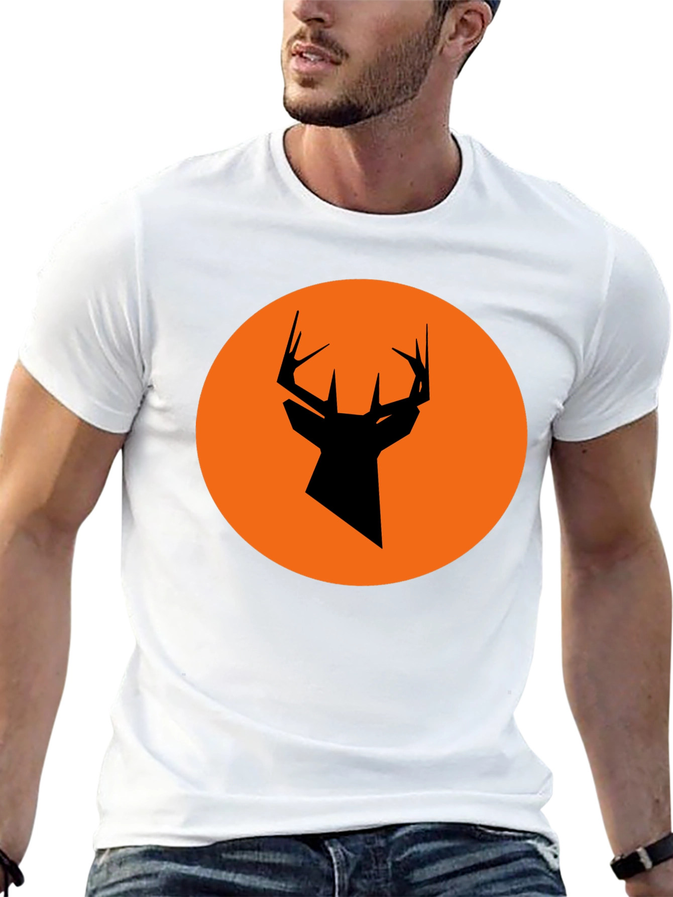 Modern Deer Silhouette Graphic Tee