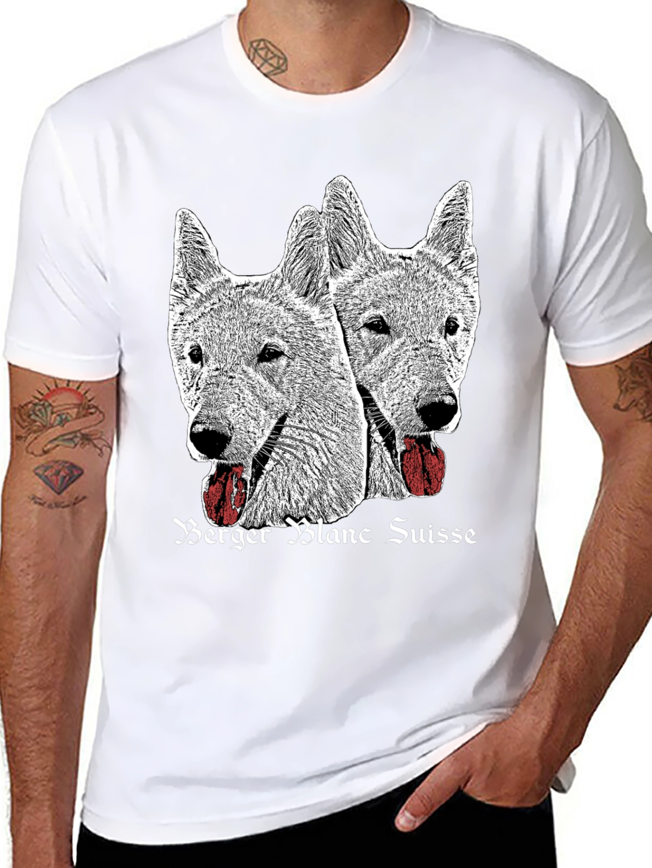Berger Blanc Suisse Dog Graphic T-Shirt