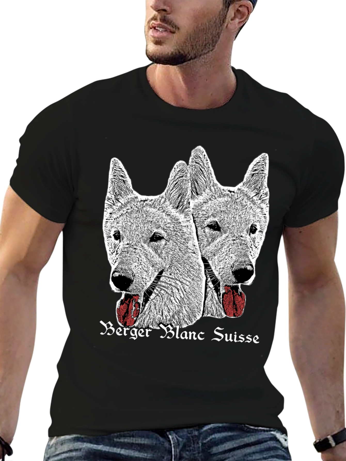 Berger Blanc Suisse Dog Graphic T-Shirt