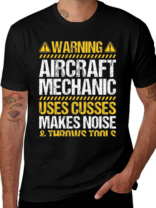 Aircraft Mechanic Warning Graphic Tee