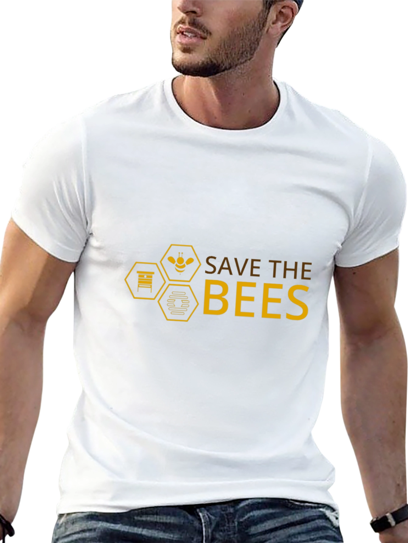 Save the Bees Graphic T-Shirt - Black Cotton Tee