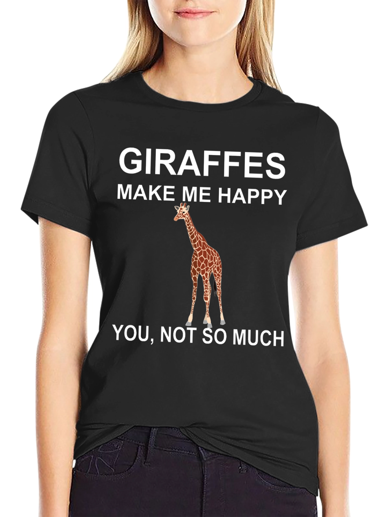 Giraffe Make Me Happy Graphic T-Shirt