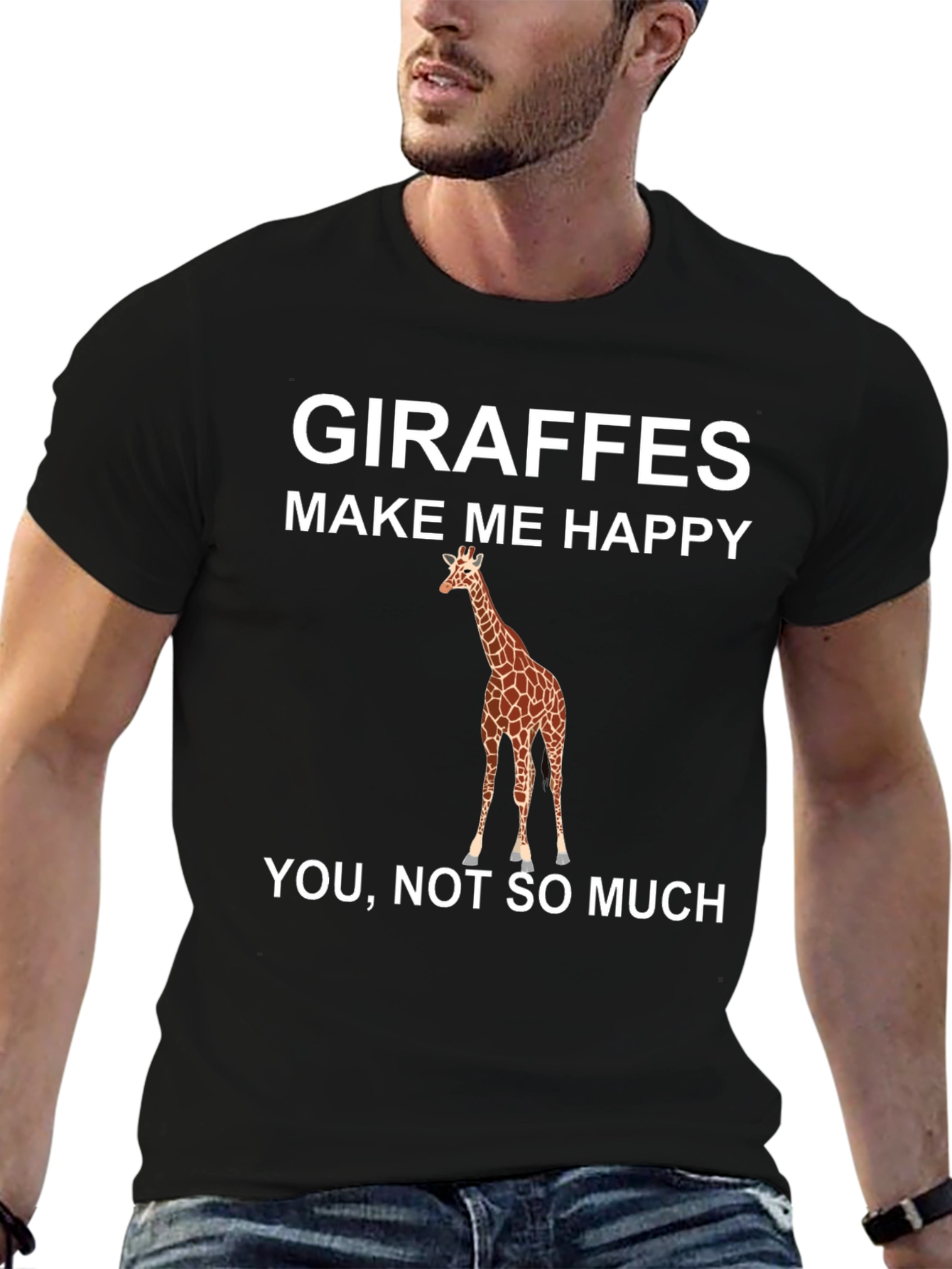 Giraffe Make Me Happy Graphic T-Shirt