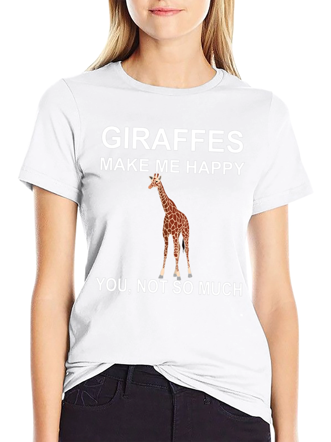Giraffe Make Me Happy Graphic T-Shirt