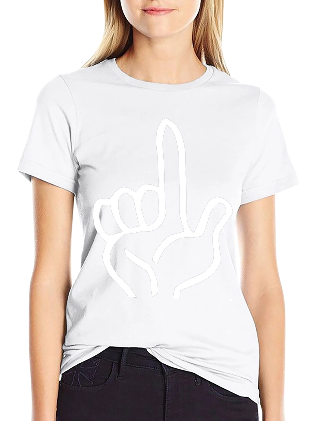 Pointing Hand Graphic Tee - Black