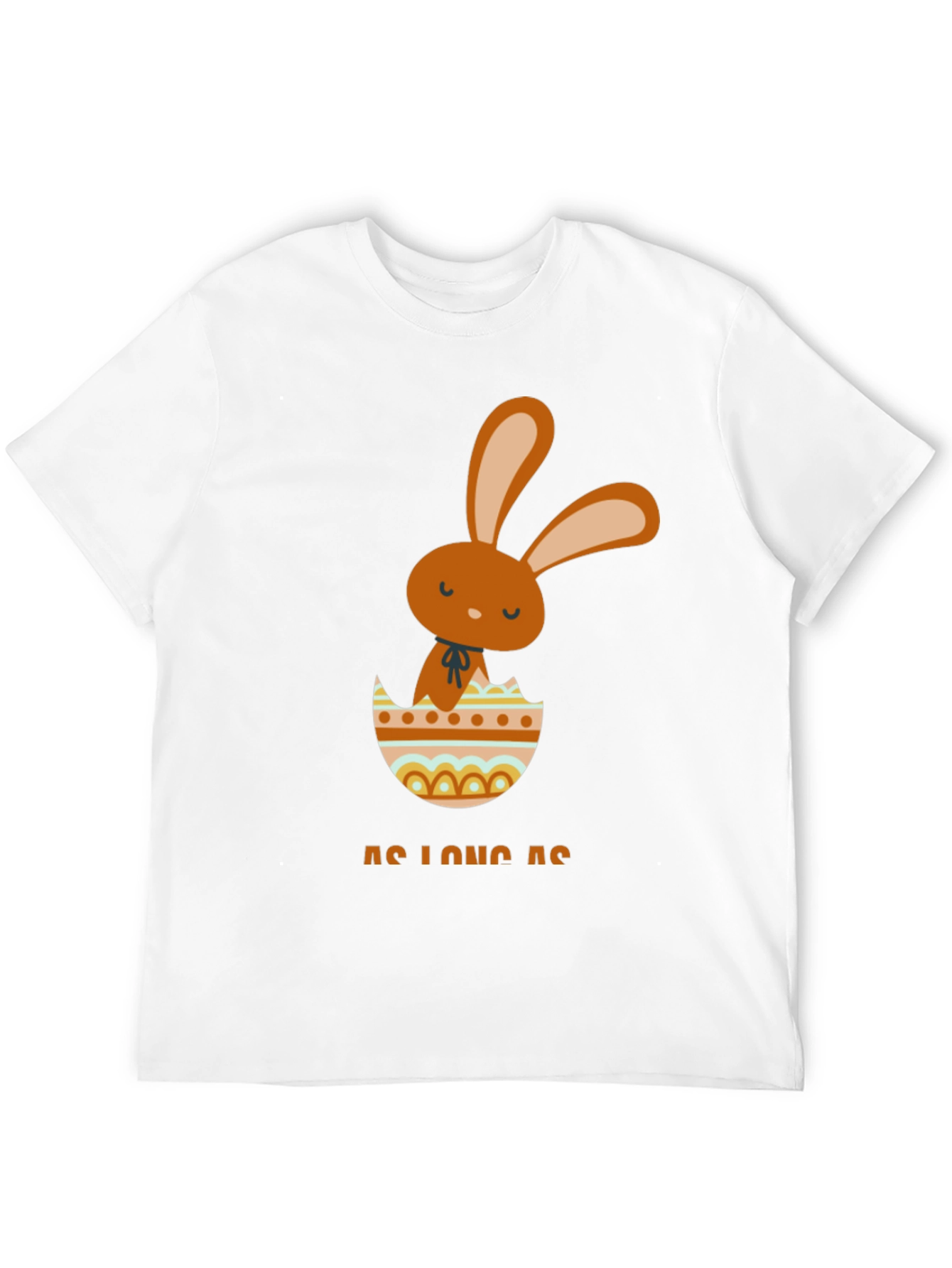 Easter Bunny Egg Graphic Tee - Black Cotton T-Shirt