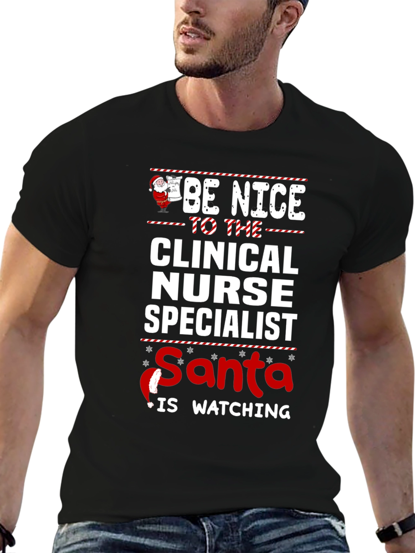 Clinical Nurse Specialist Santa Watching T-Shirt
