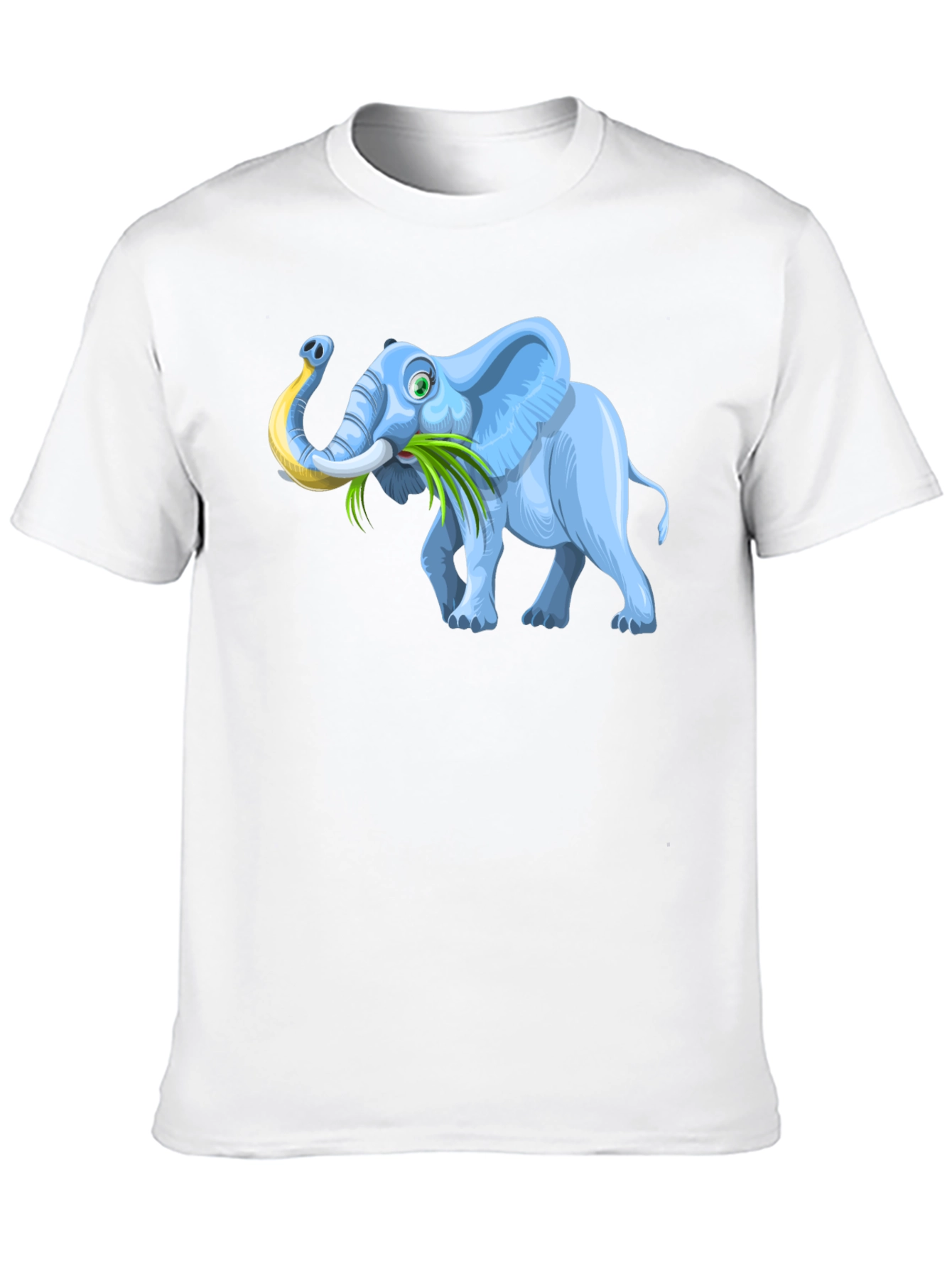 Cartoon Elephant Graphic Tee - Black Casual T-Shirt