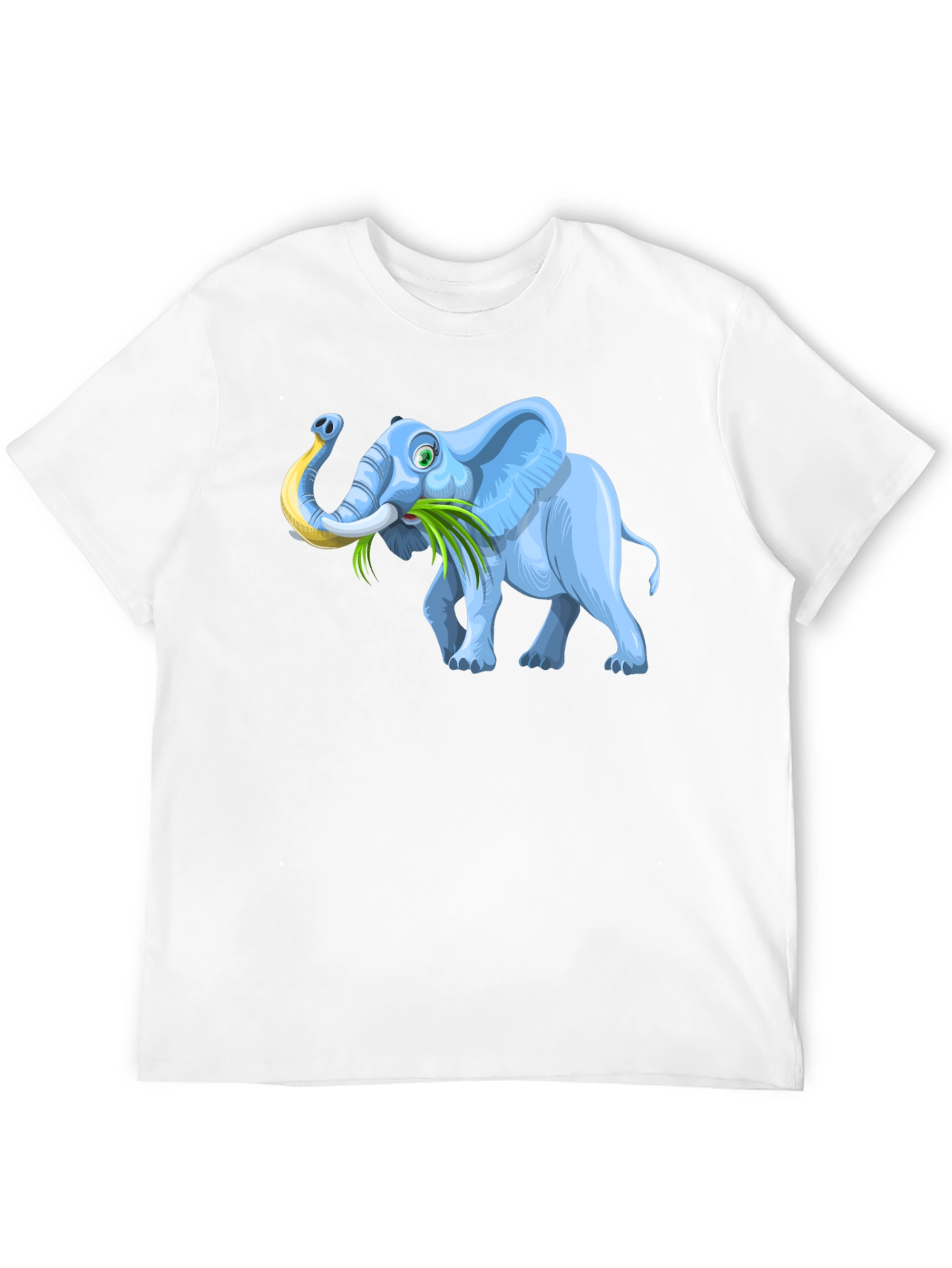 Cartoon Elephant Graphic Tee - Black Casual T-Shirt